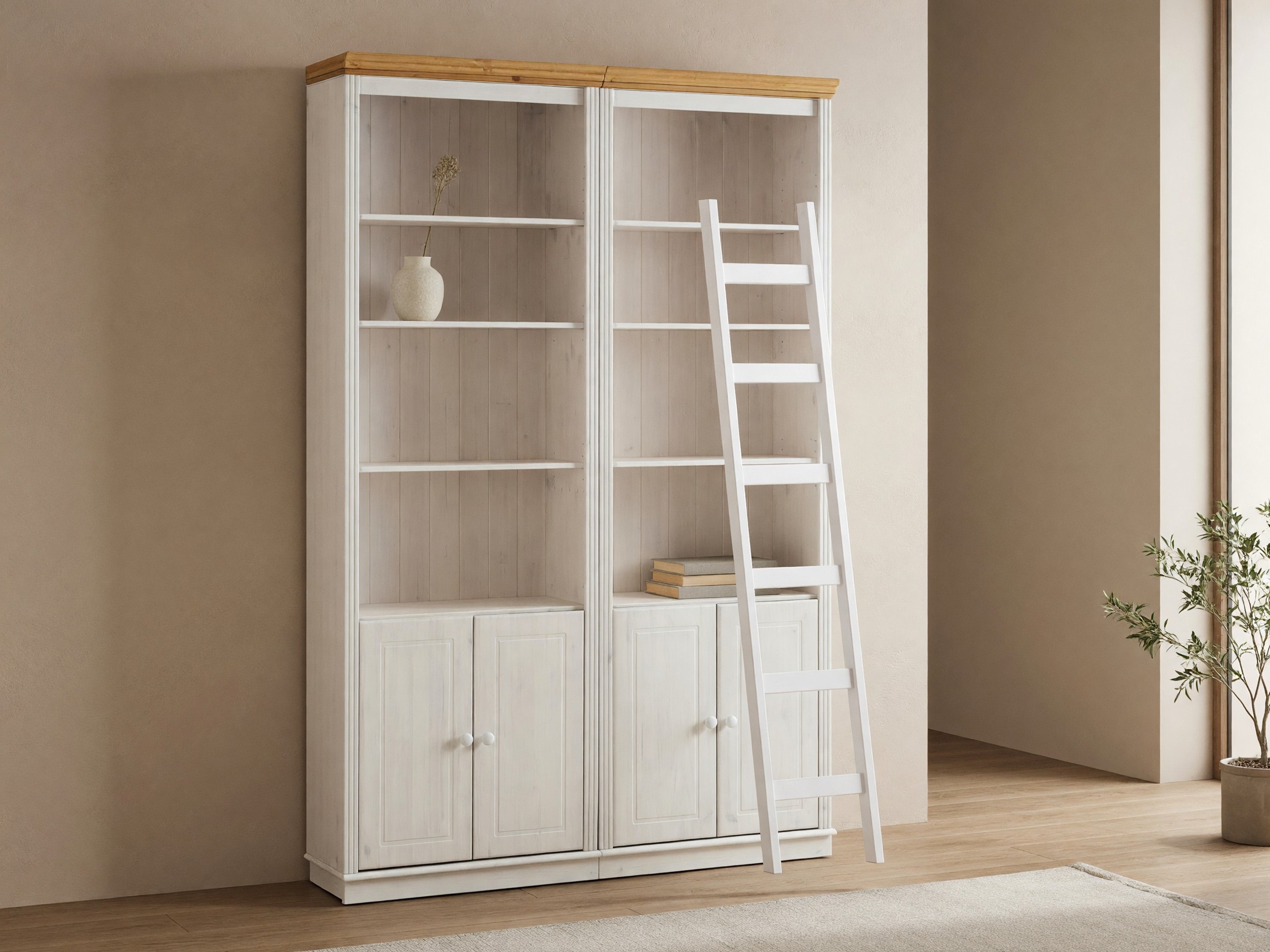 Set de rafturi Saltoro 118 (Alb + Stejar Honey)