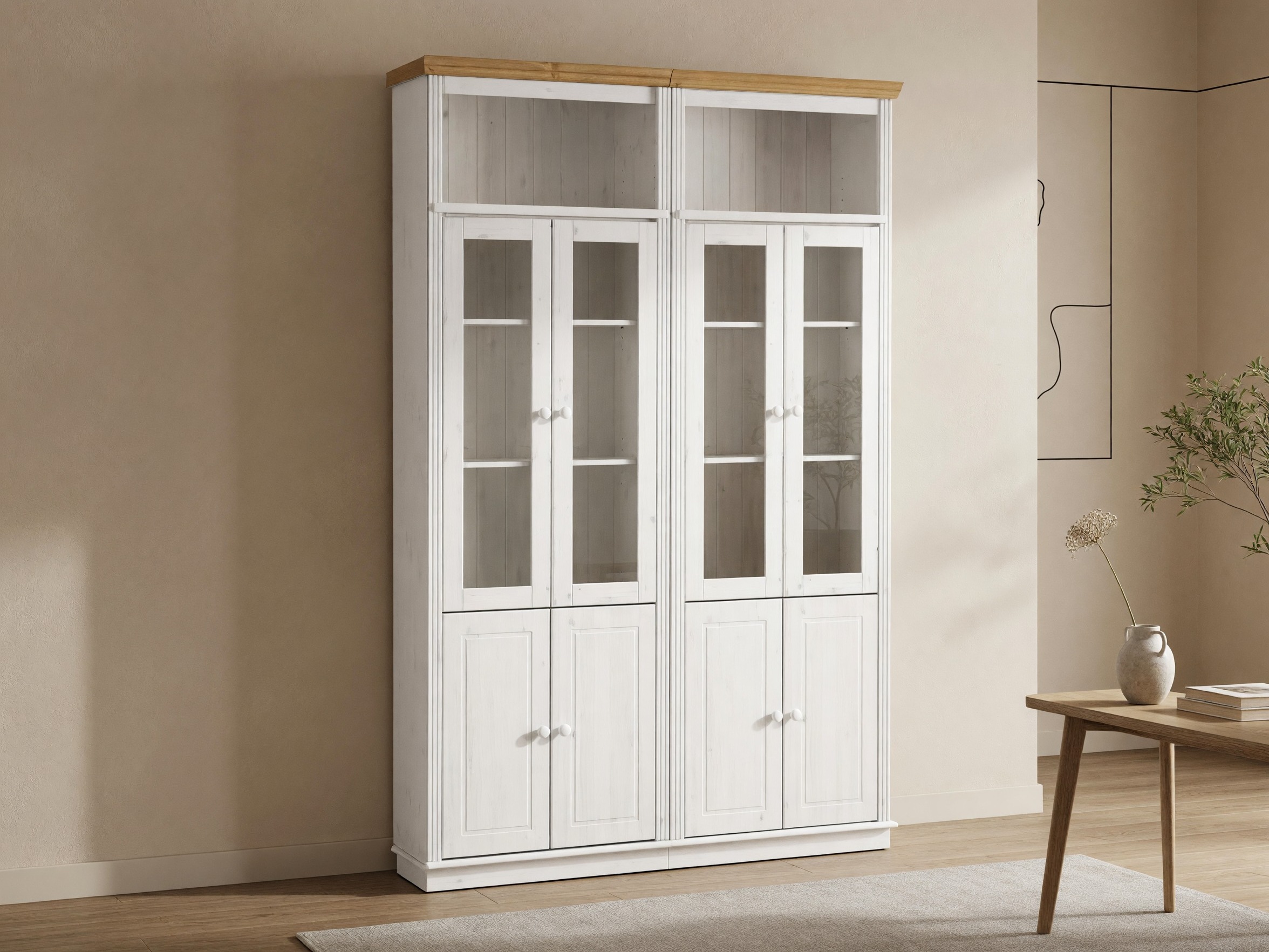 Set de rafturi Saltoro 119 (Alb + Stejar Honey)