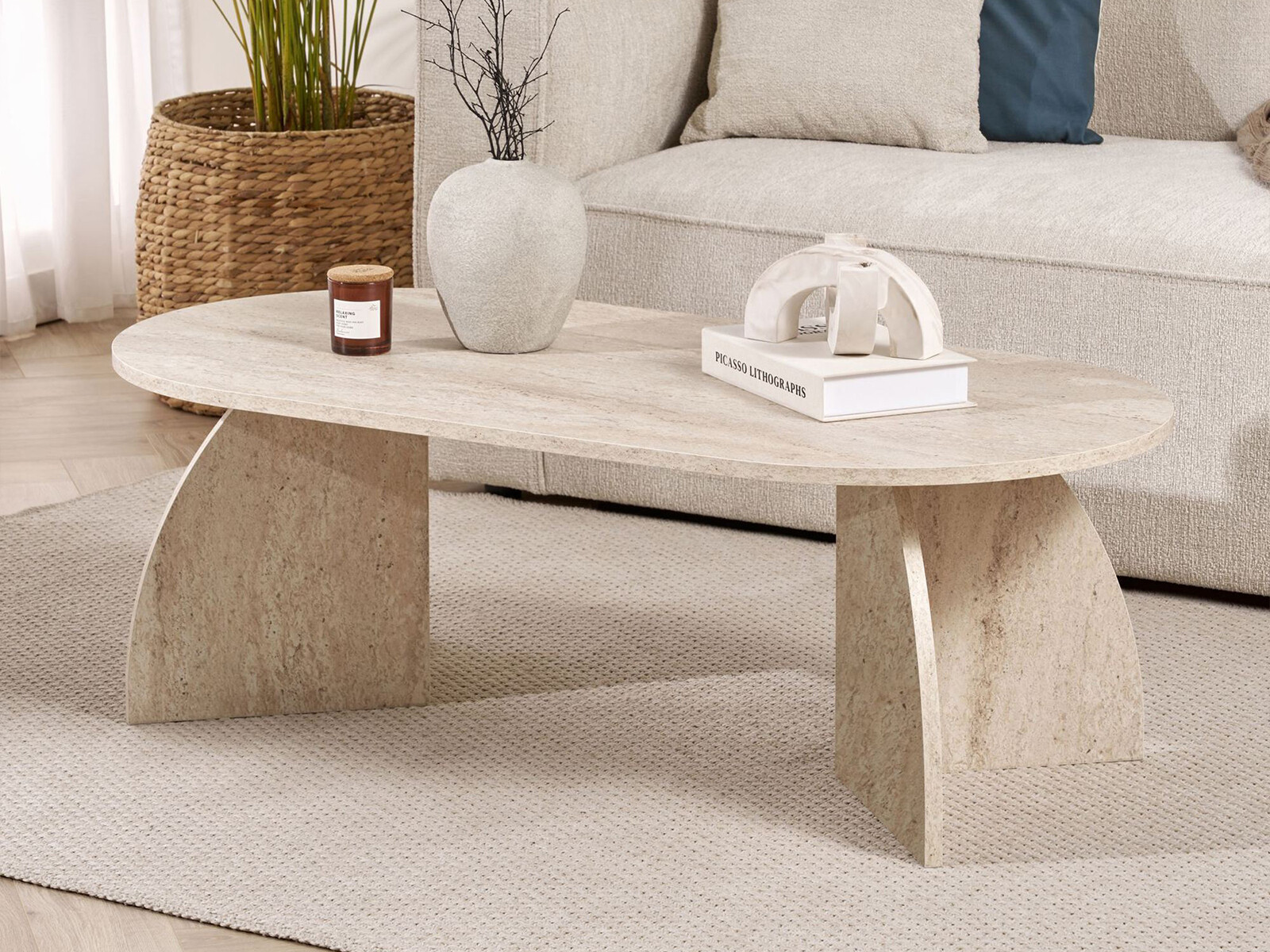Măsuță de cafea Novato 168 (Deschis Travertine)