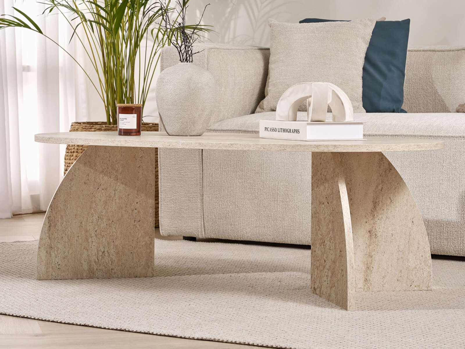 Măsuță de cafea Novato 168 (Deschis Travertine)