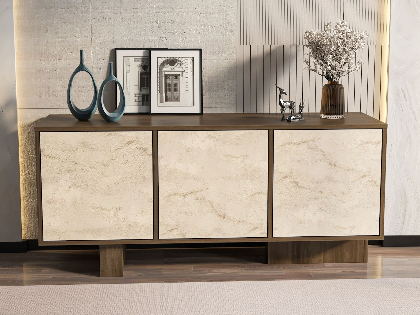 Bufet Kailua 2761 (Nuc + Deschis Travertine)