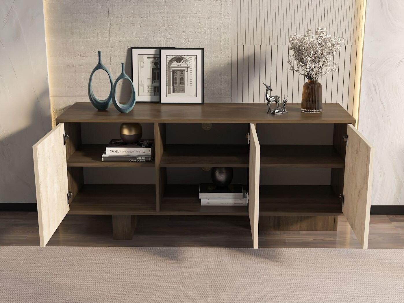 Bufet Kailua 2761 (Nuc + Deschis Travertine)