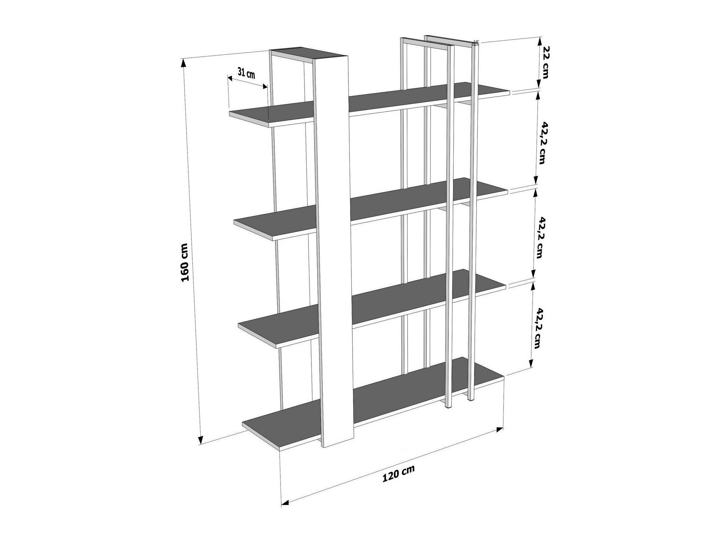 Raft Kailua 2763 (Negru + Stejar deschis)