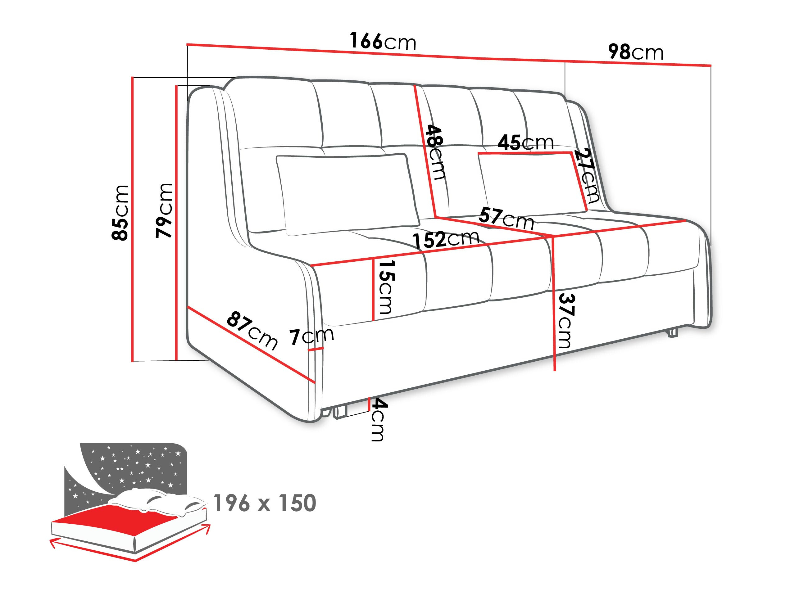 Canapea extensibilă Columbus 257 (Sereno 682)
