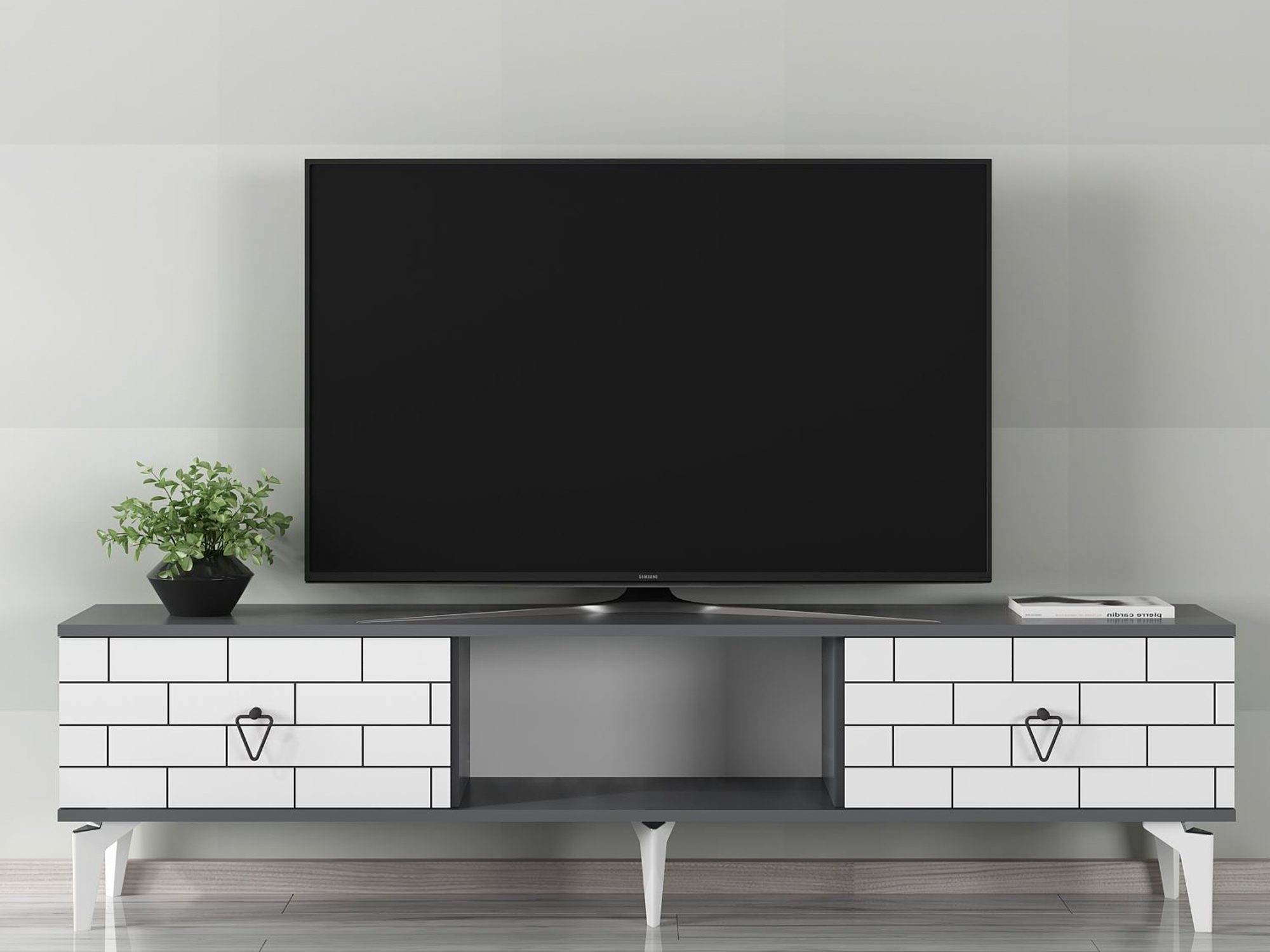 Comodă TV Kailua 2777 (Alb + Antracit)