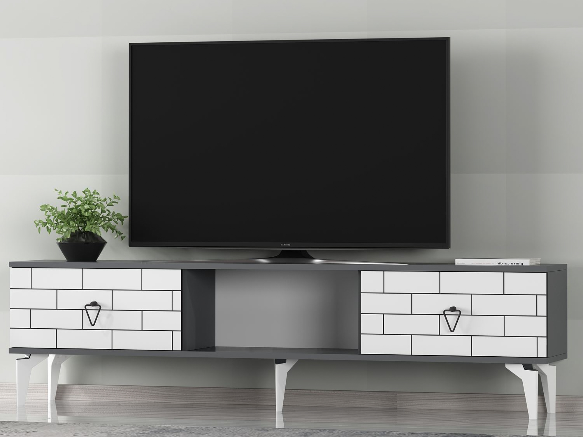 Comodă TV Kailua 2777 (Alb + Antracit)