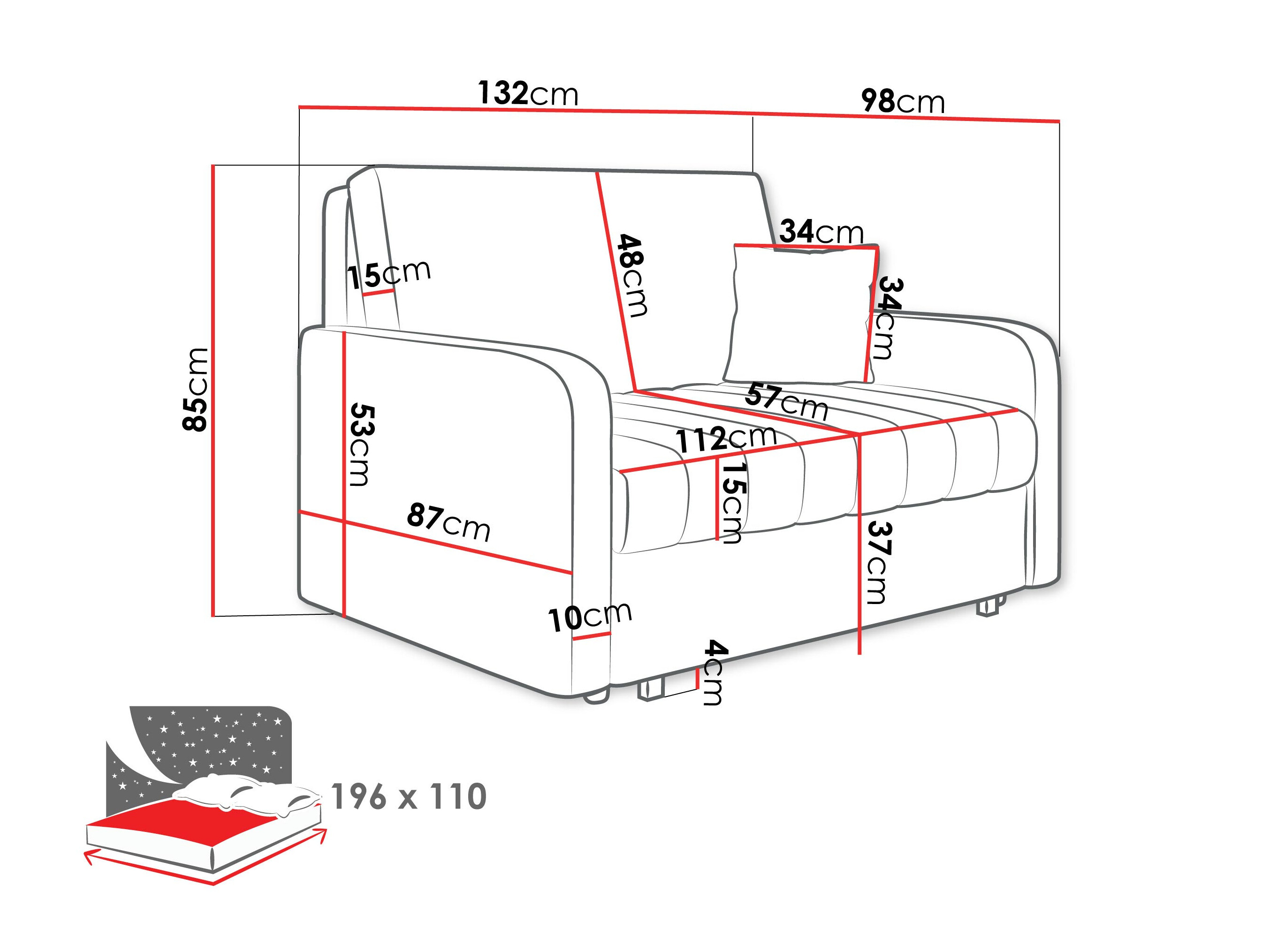 Canapea extensibilă Columbus 259 (Polo 882)