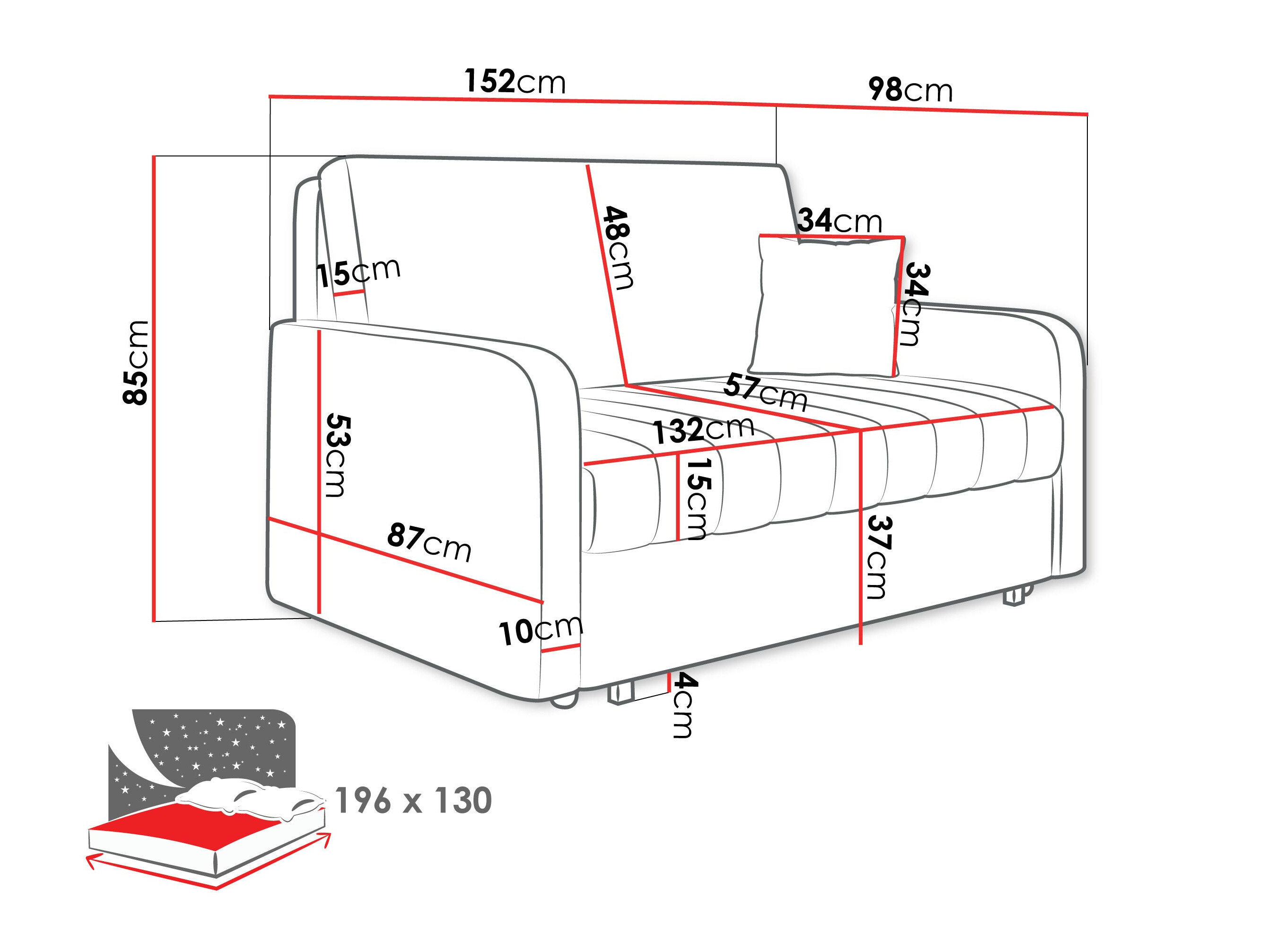 Canapea extensibilă Columbus 260 (Polo 894)
