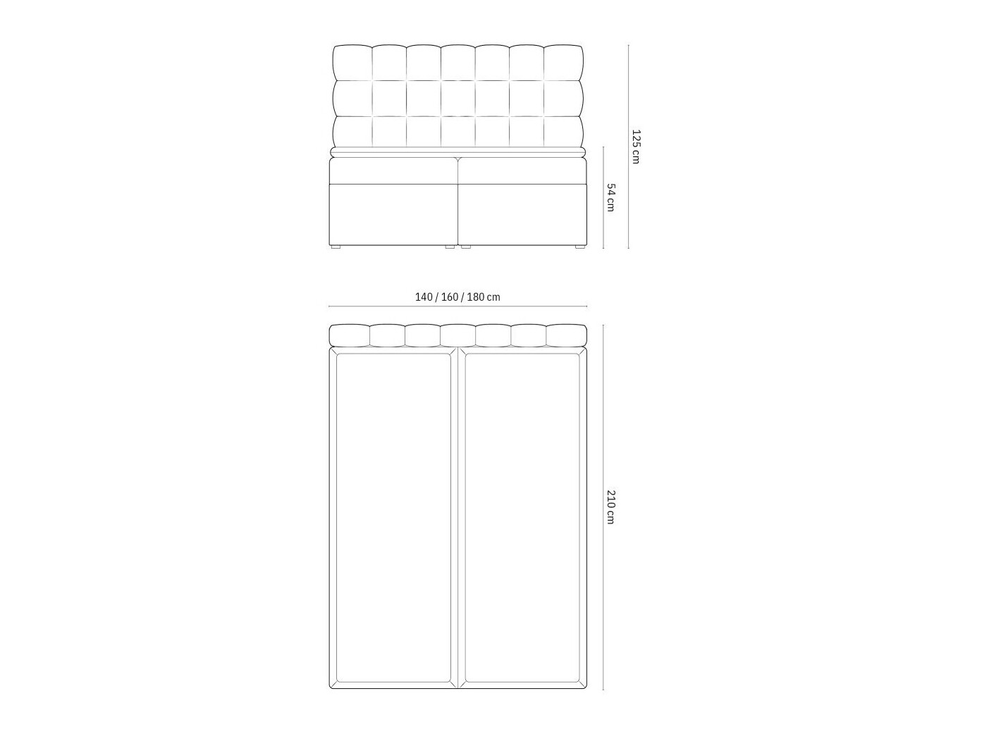 Pat boxspring Calelbe 121 (Bluvel 22)