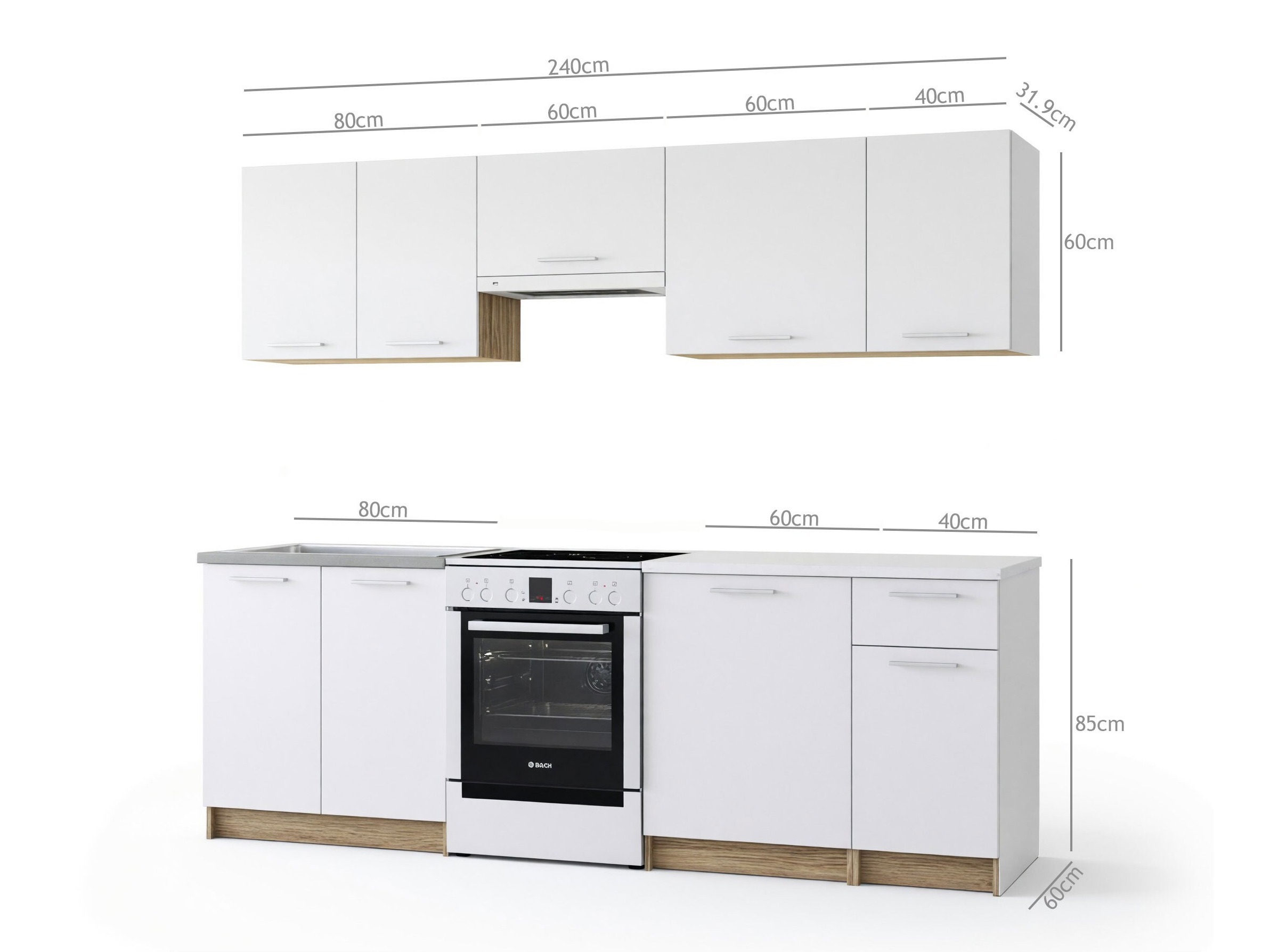 Set de bucătărie Houston 856 (Antracit + Craft stejar)