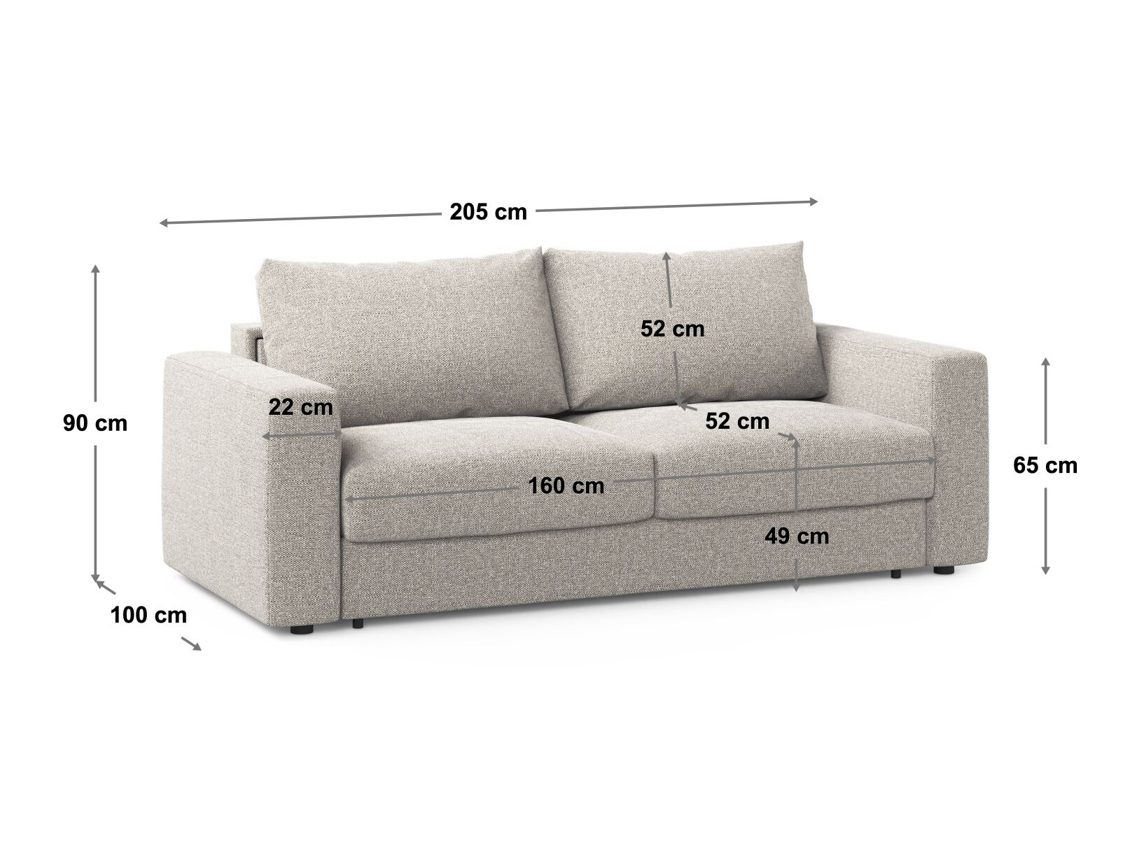 Canapea extensibilă Beckley 385 (Babel Sand)