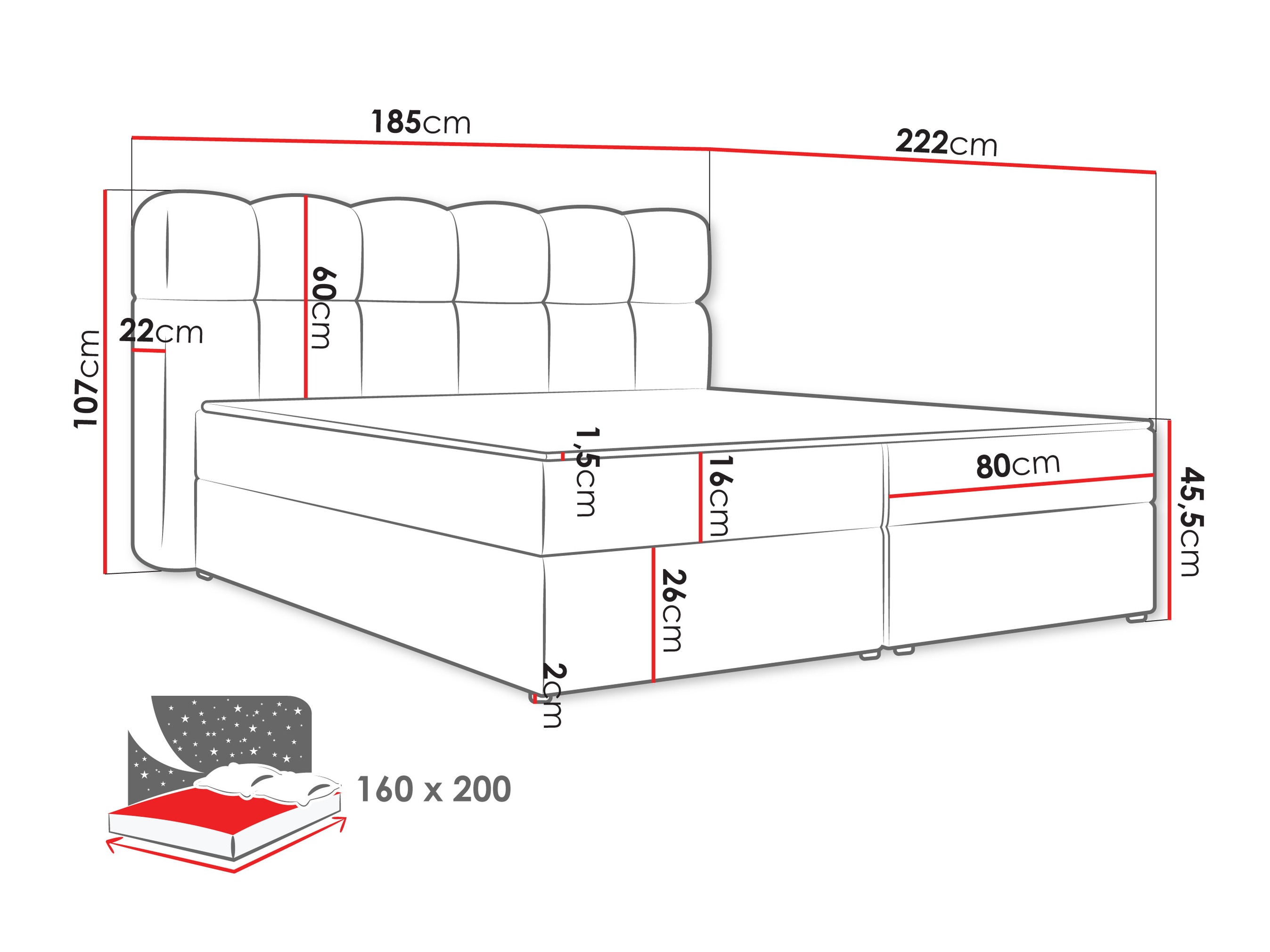 Pat boxspring Stonecrest 113 (Lambi 03)