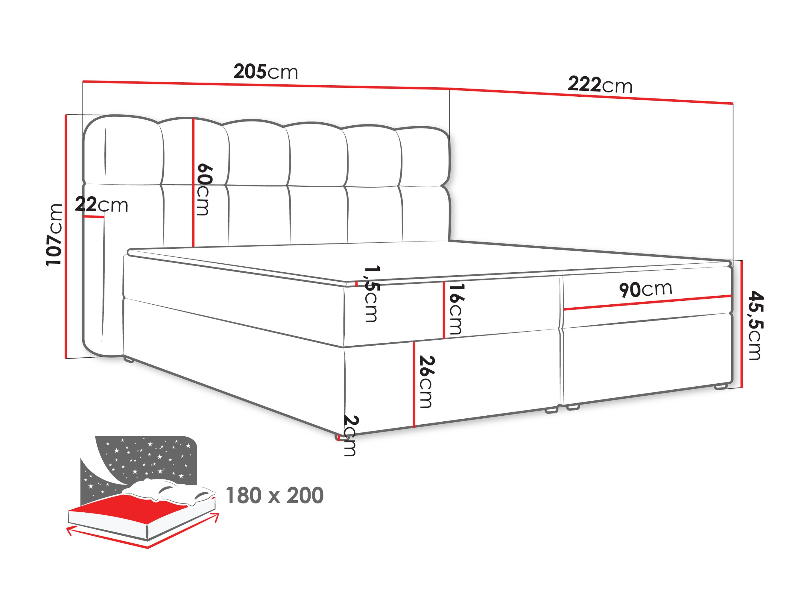Pat boxspring Stonecrest 113 (Lambi 03)