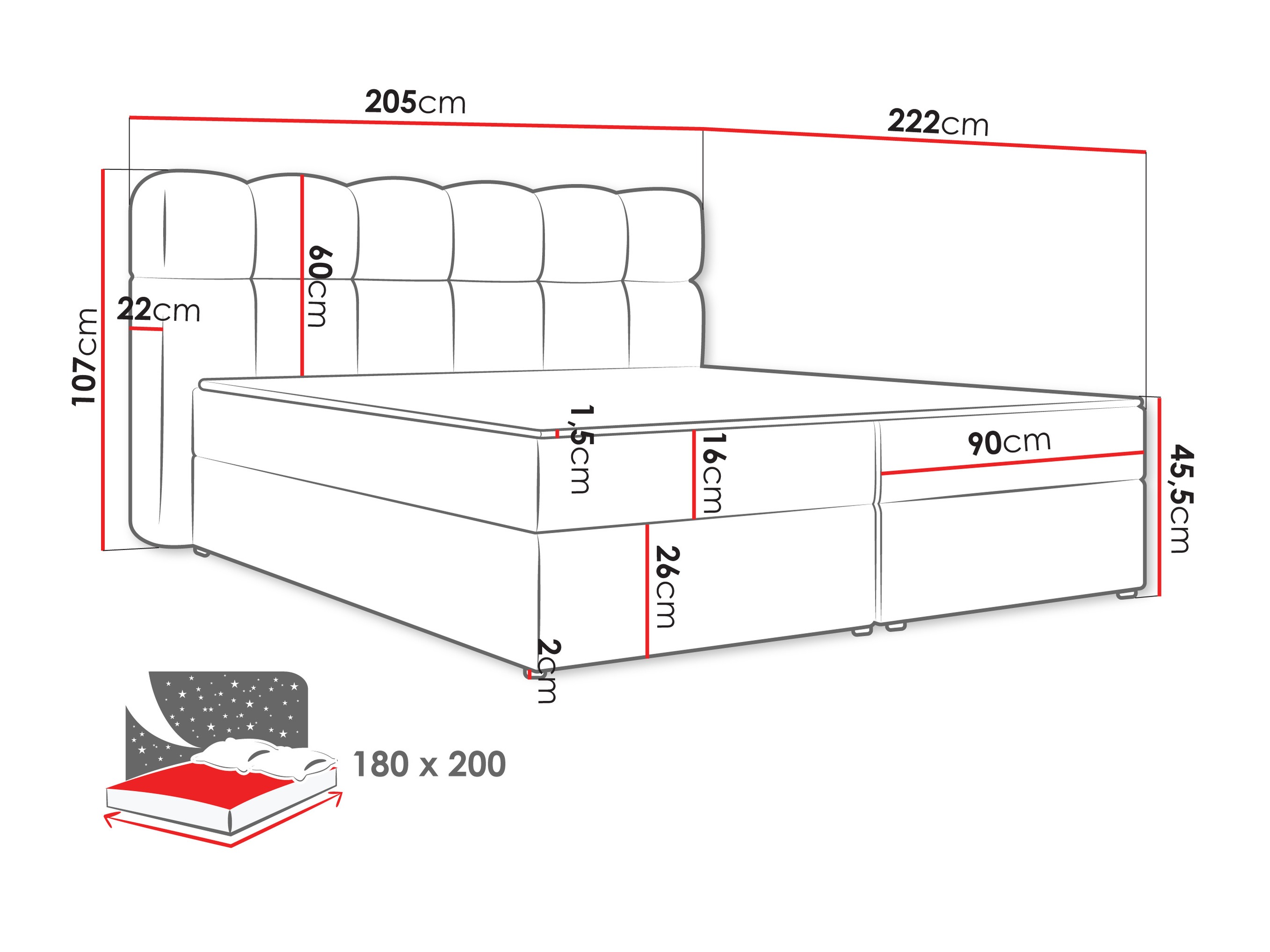Pat boxspring Stonecrest 113 (Lambi 07)
