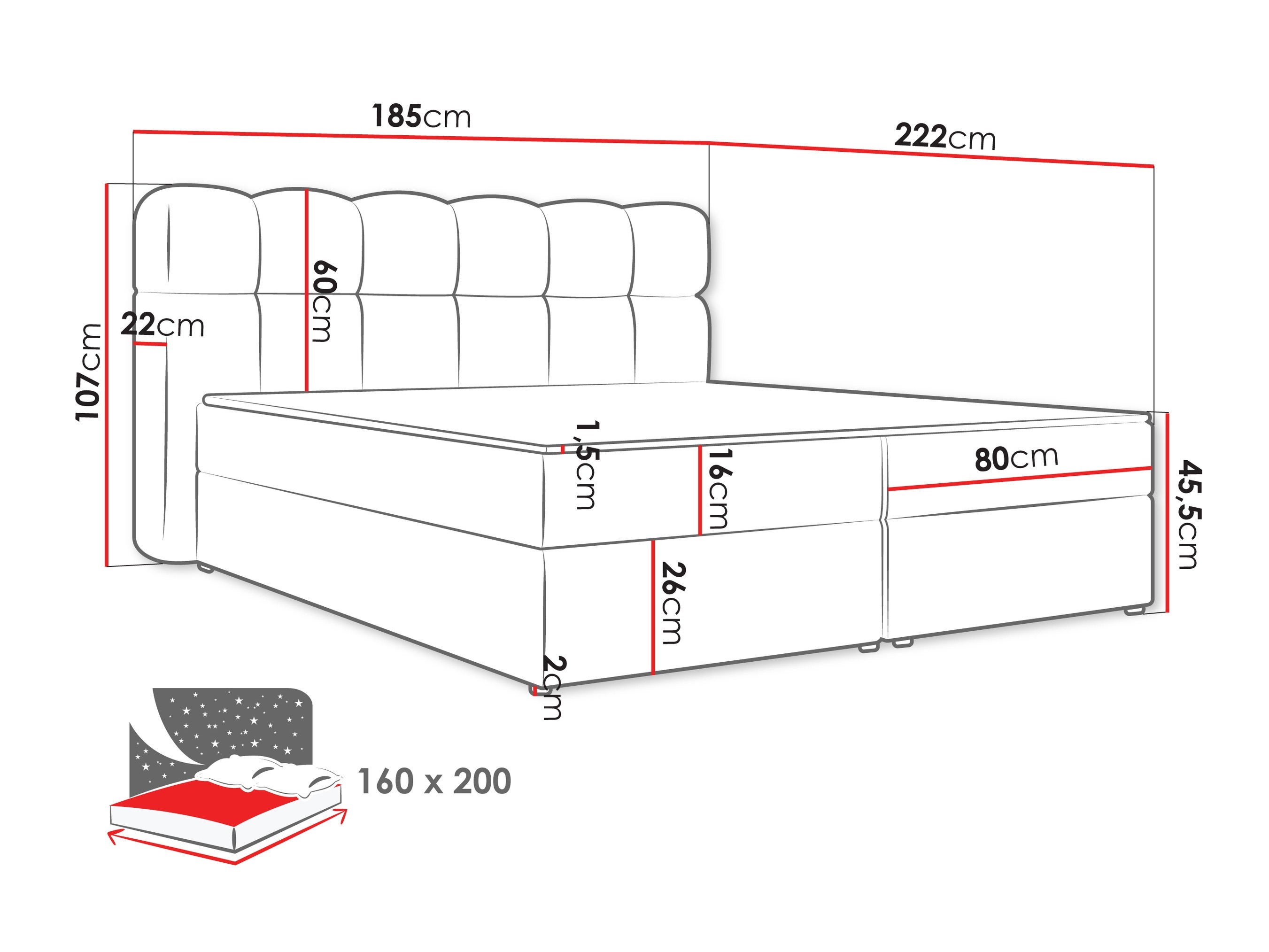 Pat boxspring Stonecrest 113 (Lambi 11)