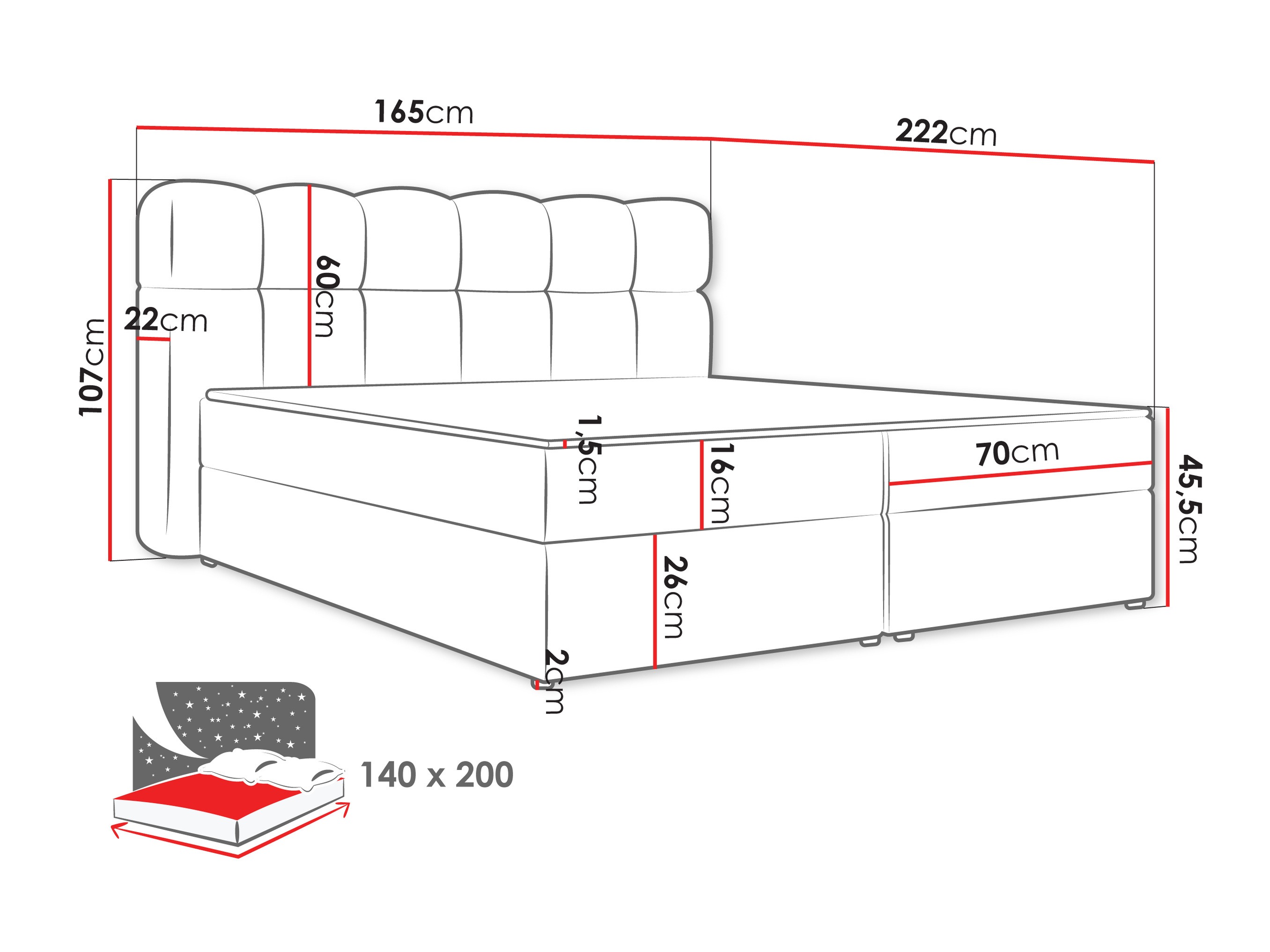 Pat boxspring Stonecrest 113 (Lambi 12)