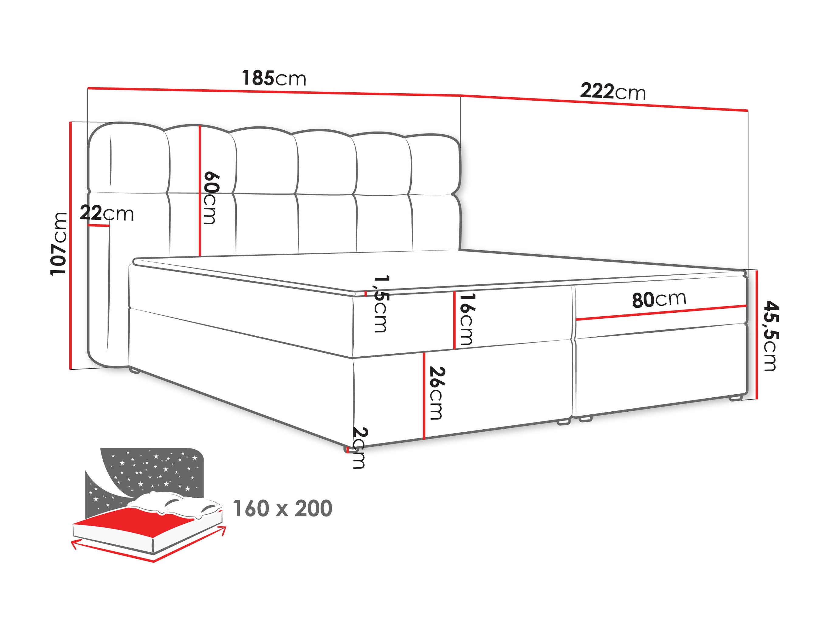 Pat boxspring Stonecrest 113 (Lambi 12)