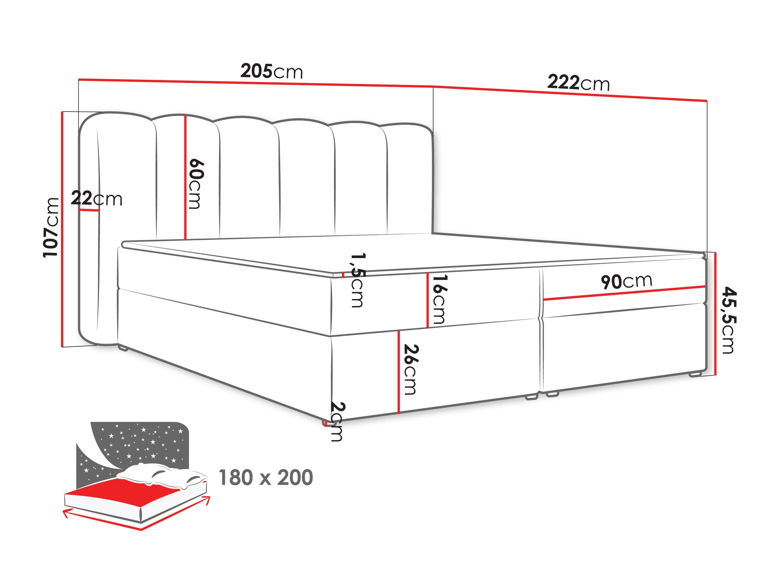 Pat boxspring Stonecrest 112 (Lambi 03)