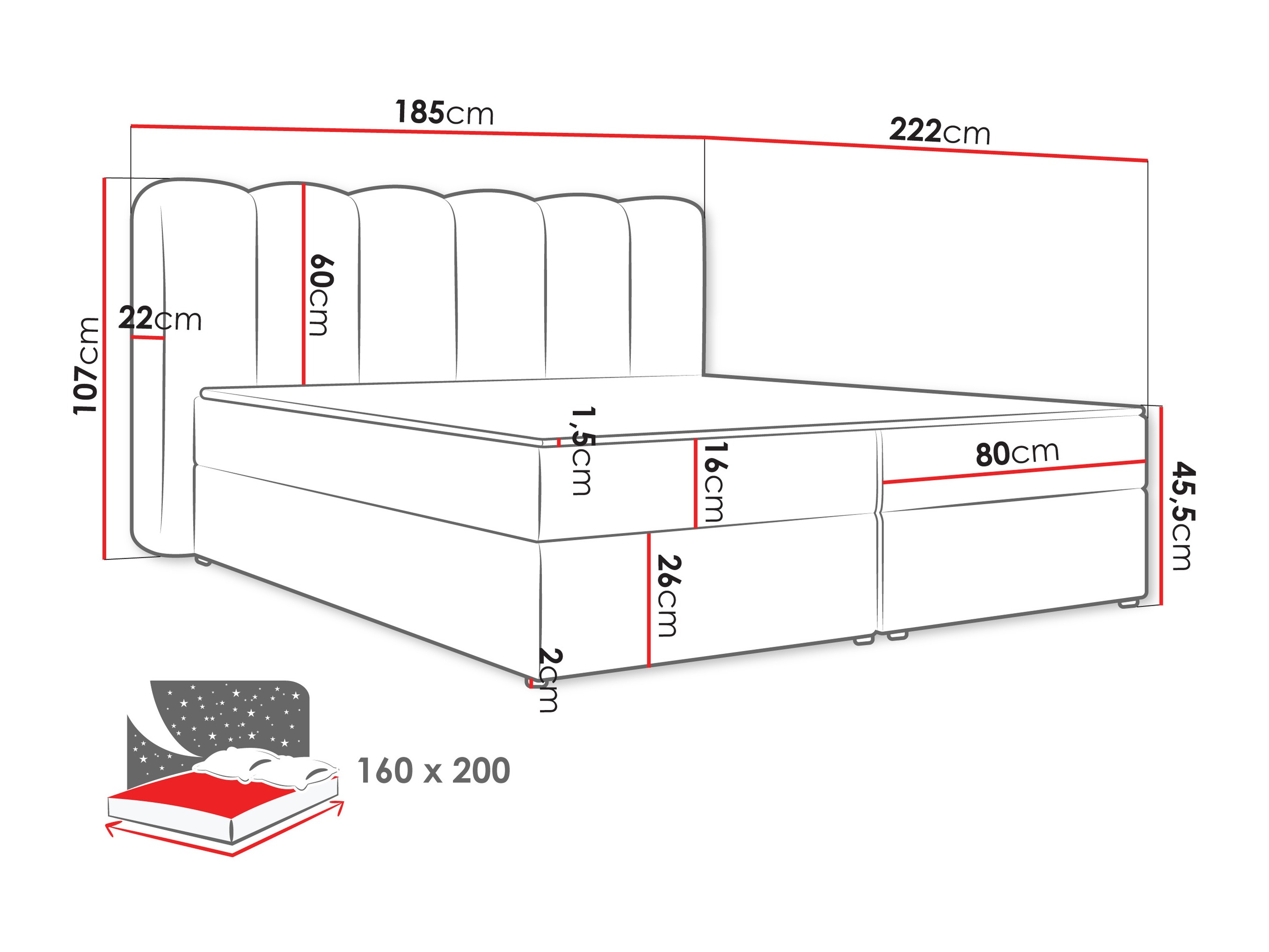 Pat boxspring Stonecrest 112 (Lambi 06)