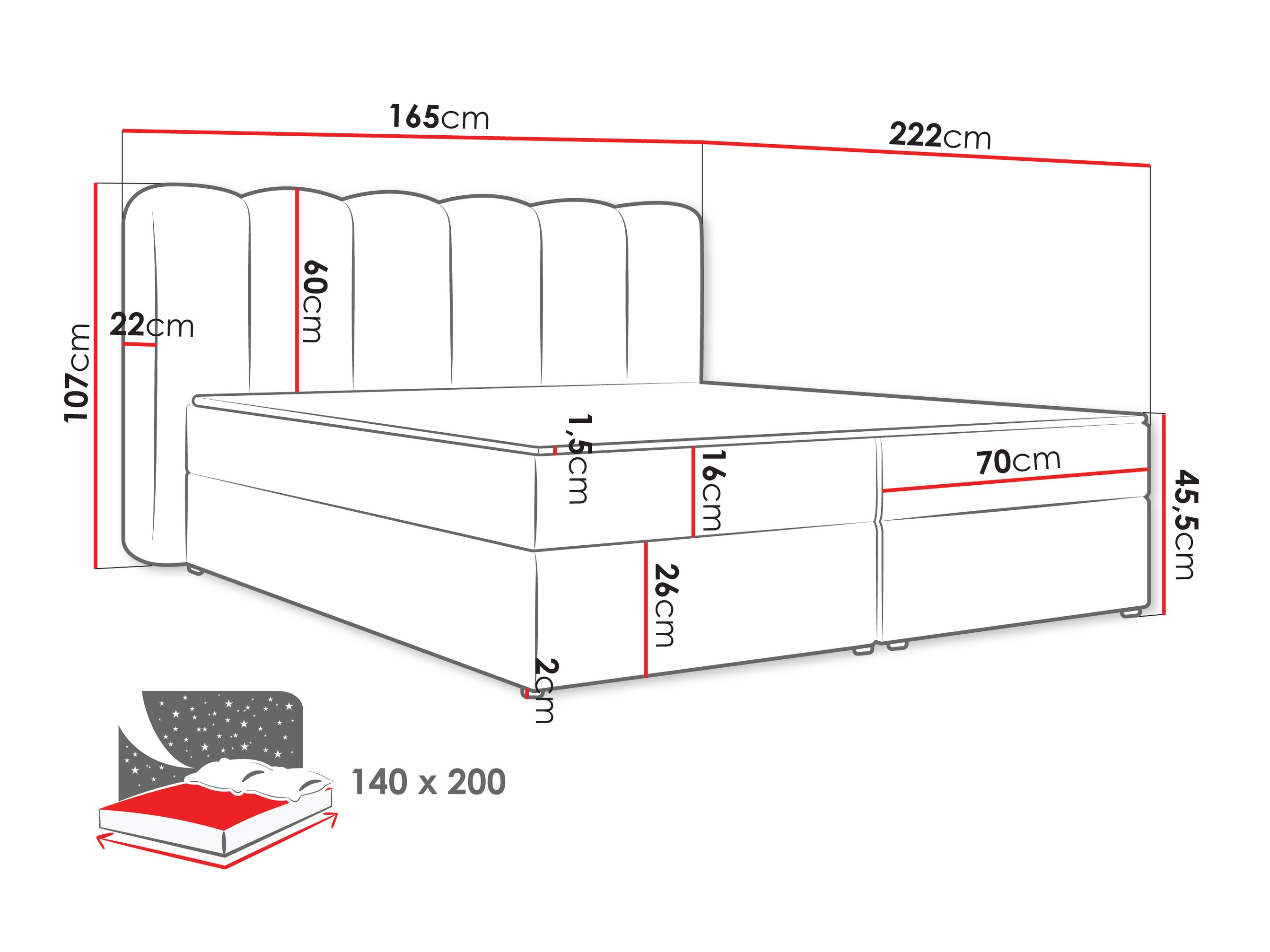 Pat boxspring Stonecrest 112 (Lambi 12)