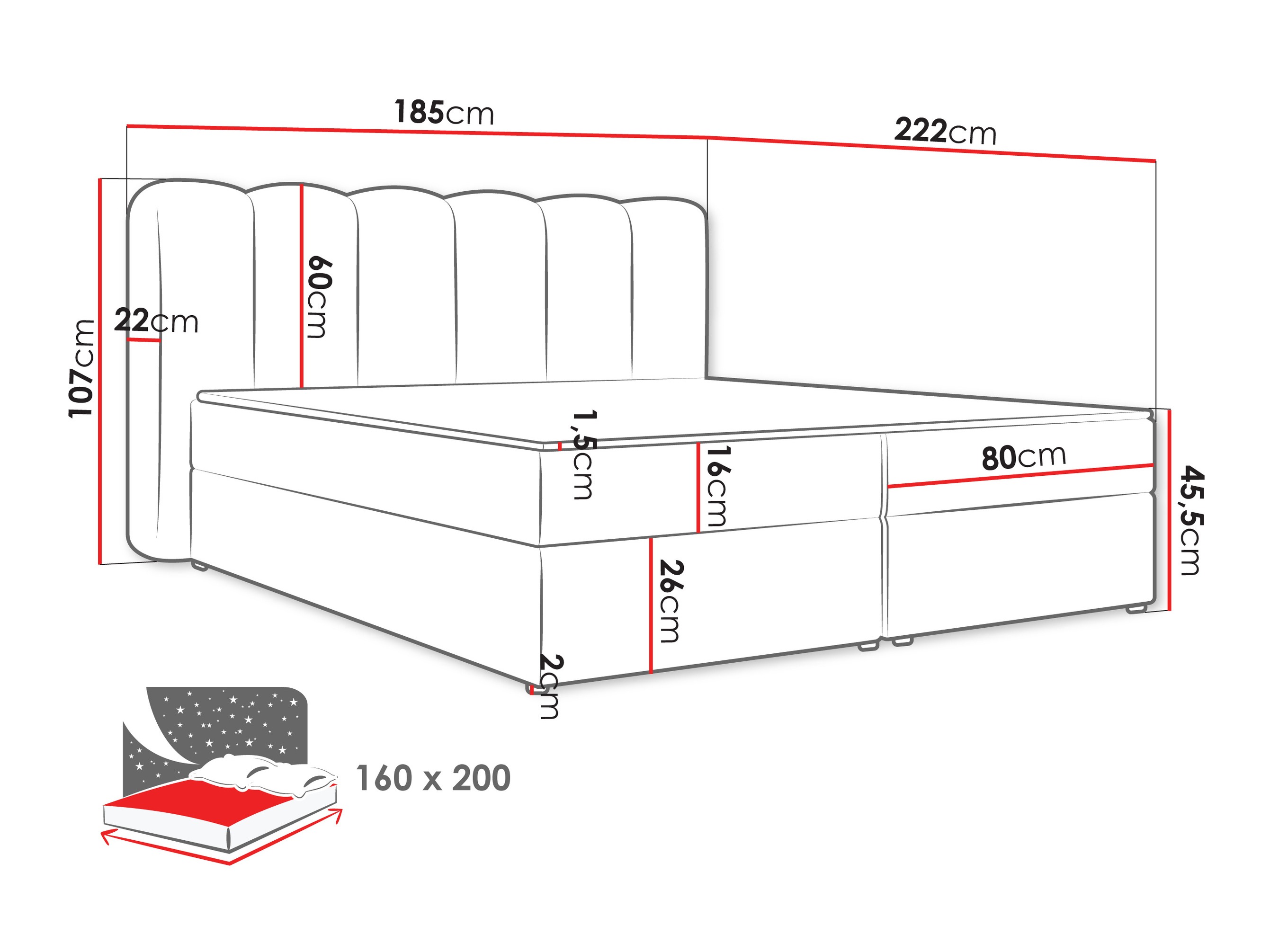 Pat boxspring Stonecrest 112 (Lambi 12)