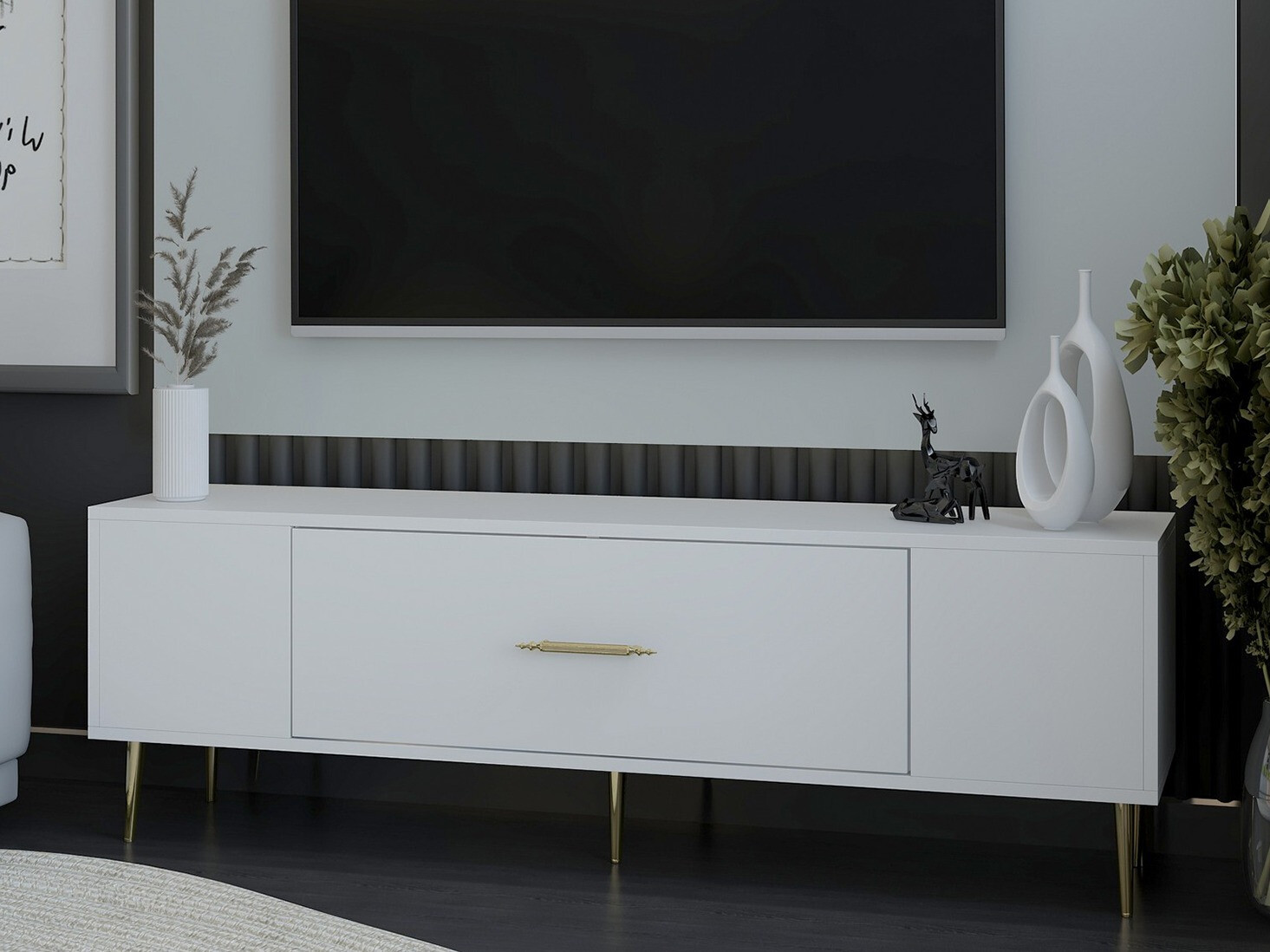 Comodă TV Asheboro 200 (Alb)