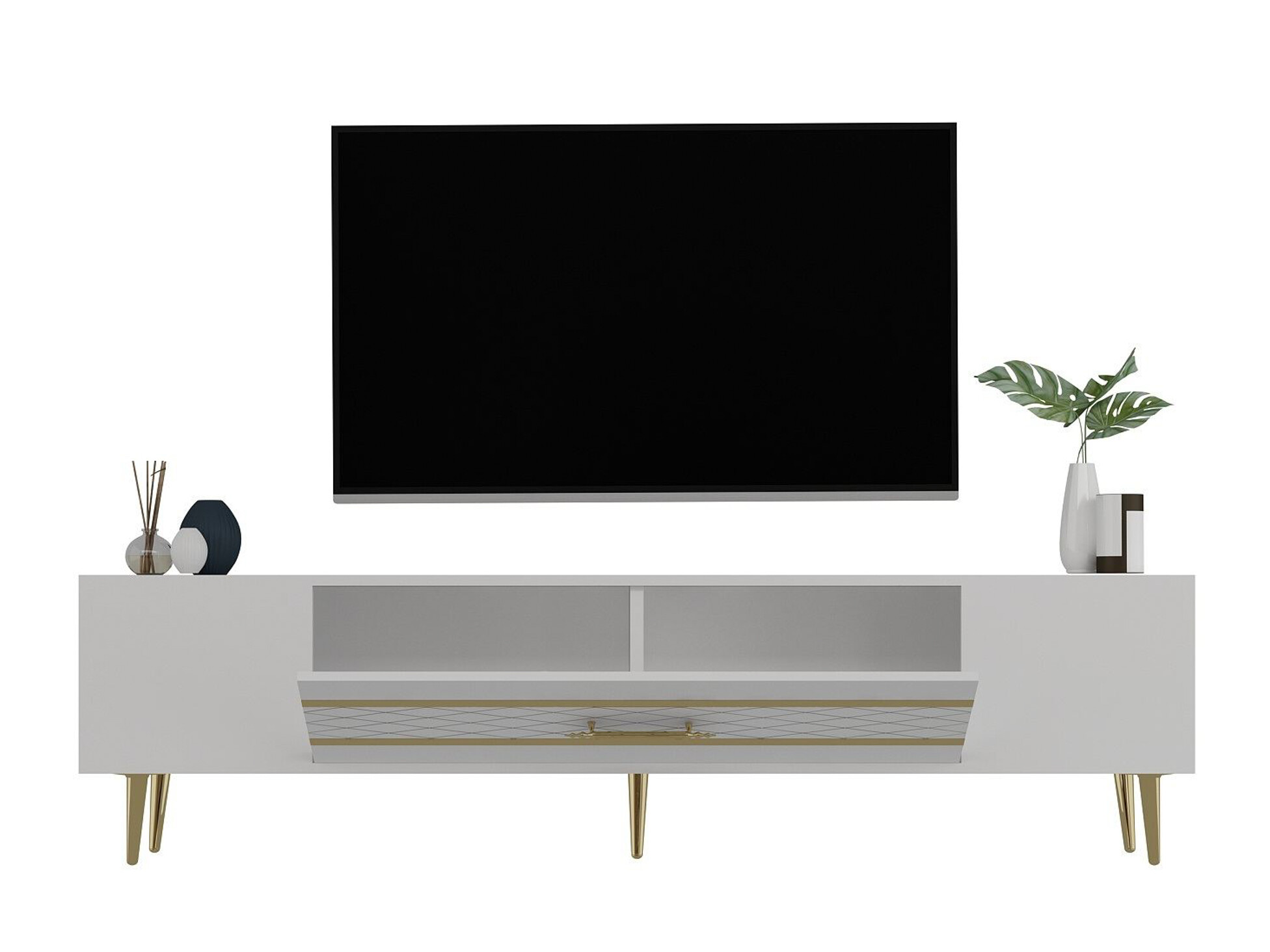 Comodă TV Asheboro 207 (Alb)