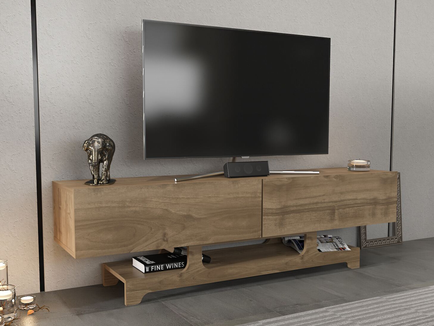 Comodă TV Asheboro 216 (Nuc deschis)