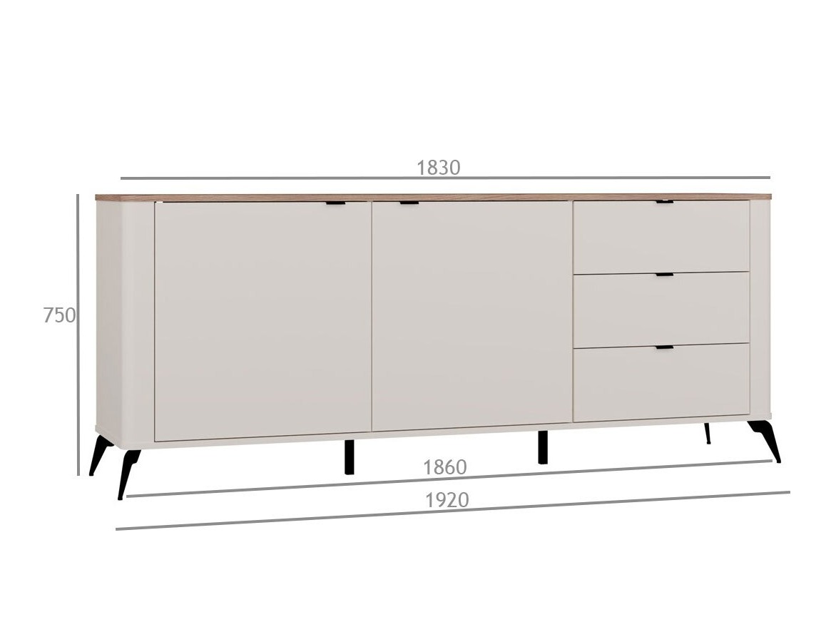 Comodă Soavie 106 (Cașmir + Stejar)