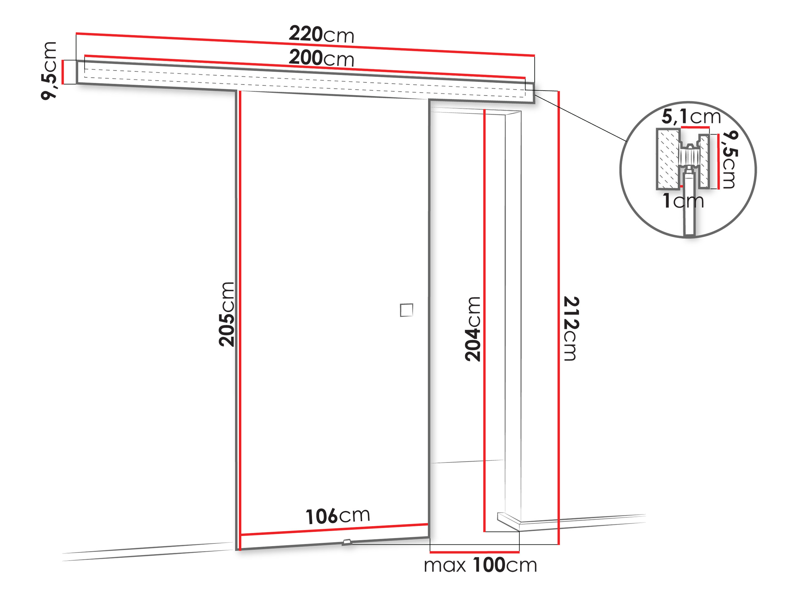 Uși glisante Dover 170 (Craft stejar)