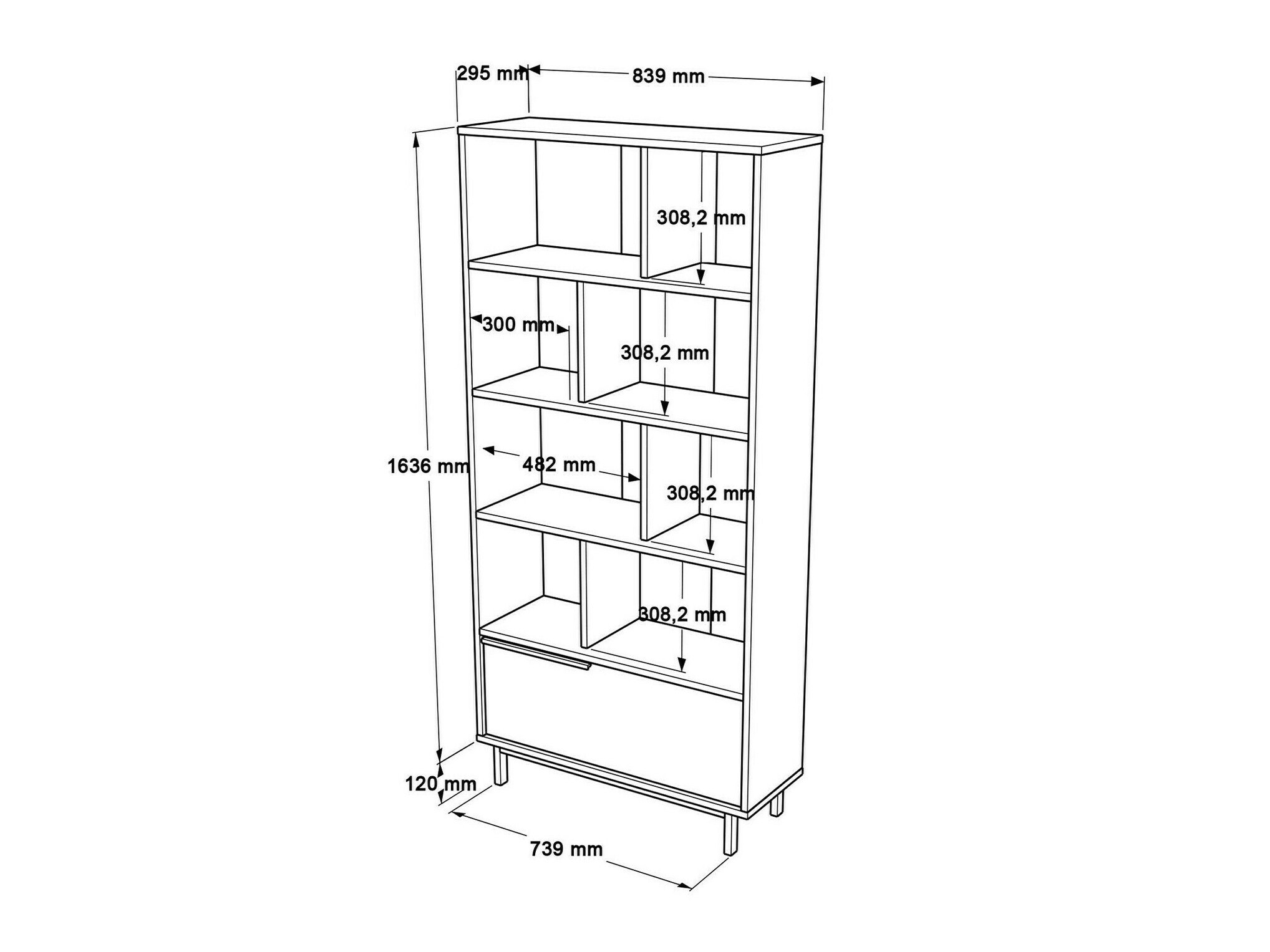 Raft Fertore 100 (Stejar + Alb)