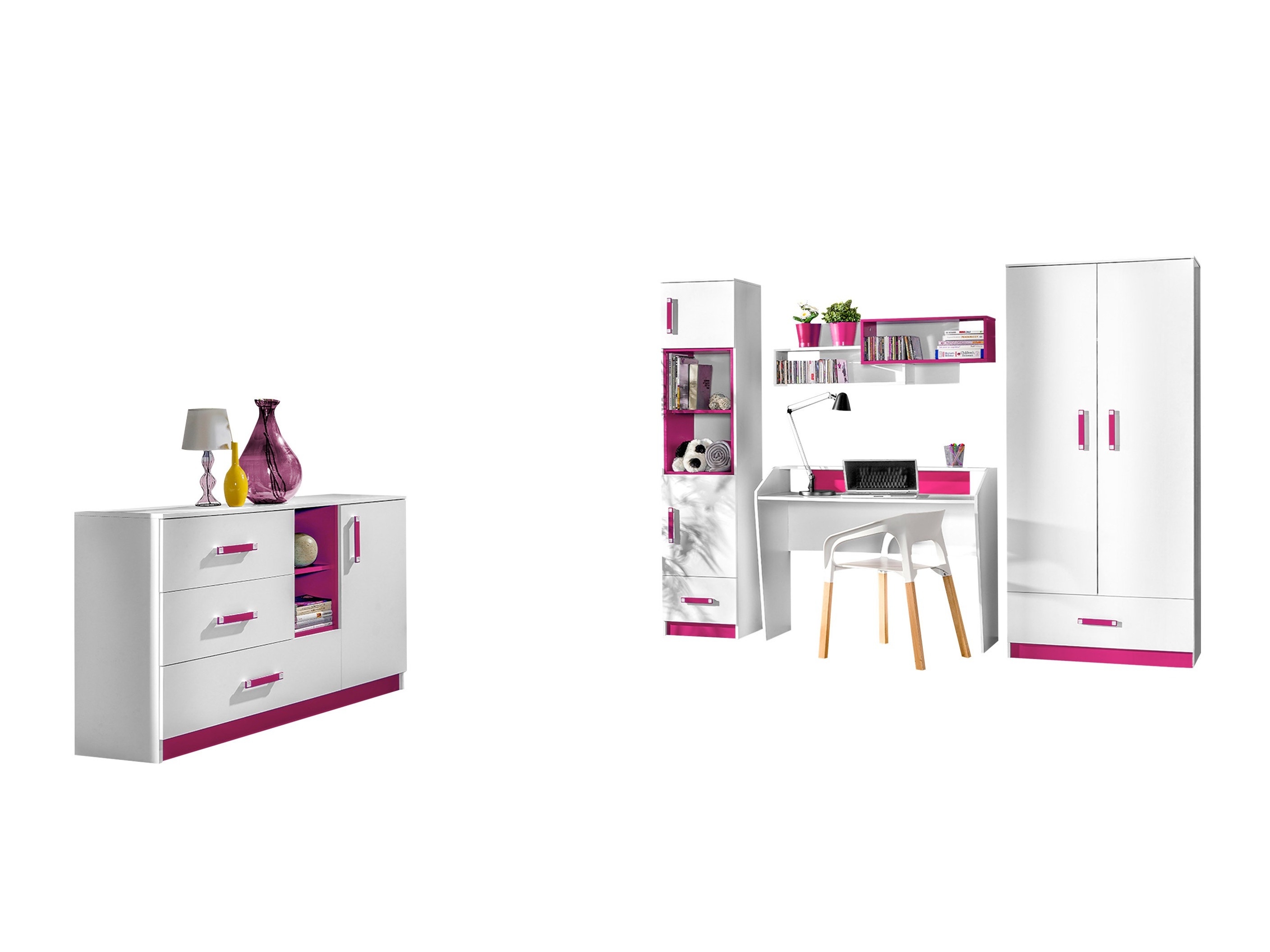 Set de camera copii Sorviru 107 (Alb + Roze)