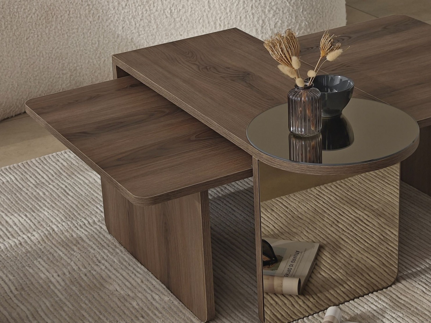 Set de măsuțe de cafea Kailua 2822 (Nuc)