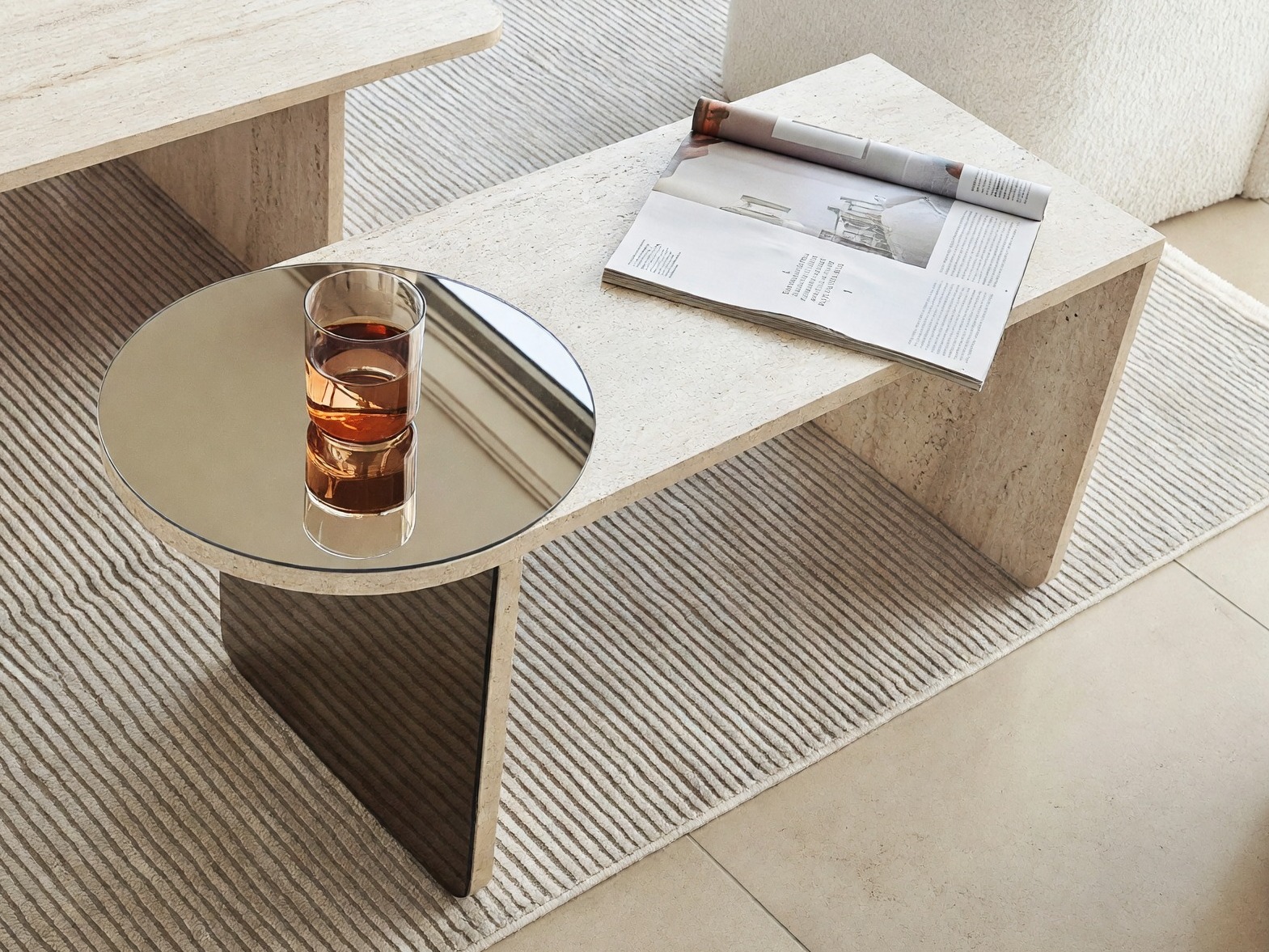 Set de măsuțe de cafea Kailua 2822 (Travertin ușor)