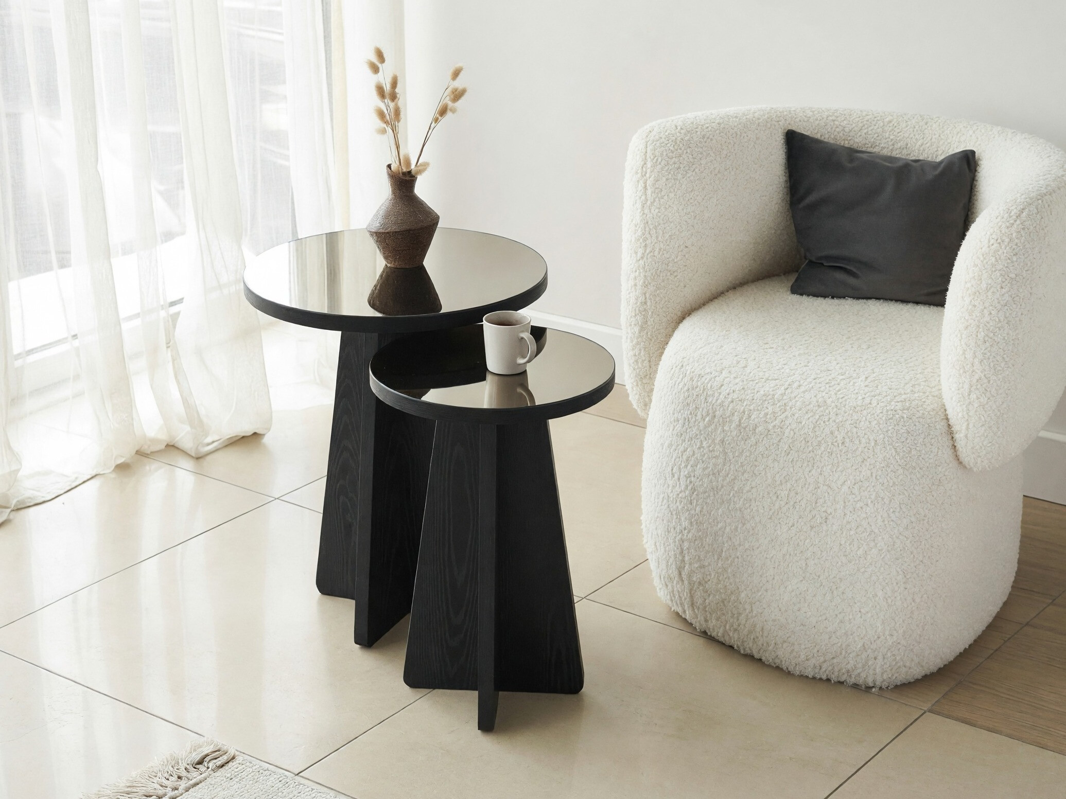Set măsuțe laterale Kailua 2821 (Negru)