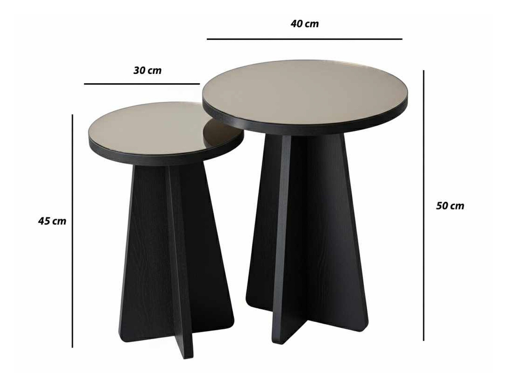 Set măsuțe laterale Kailua 2821 (Negru)