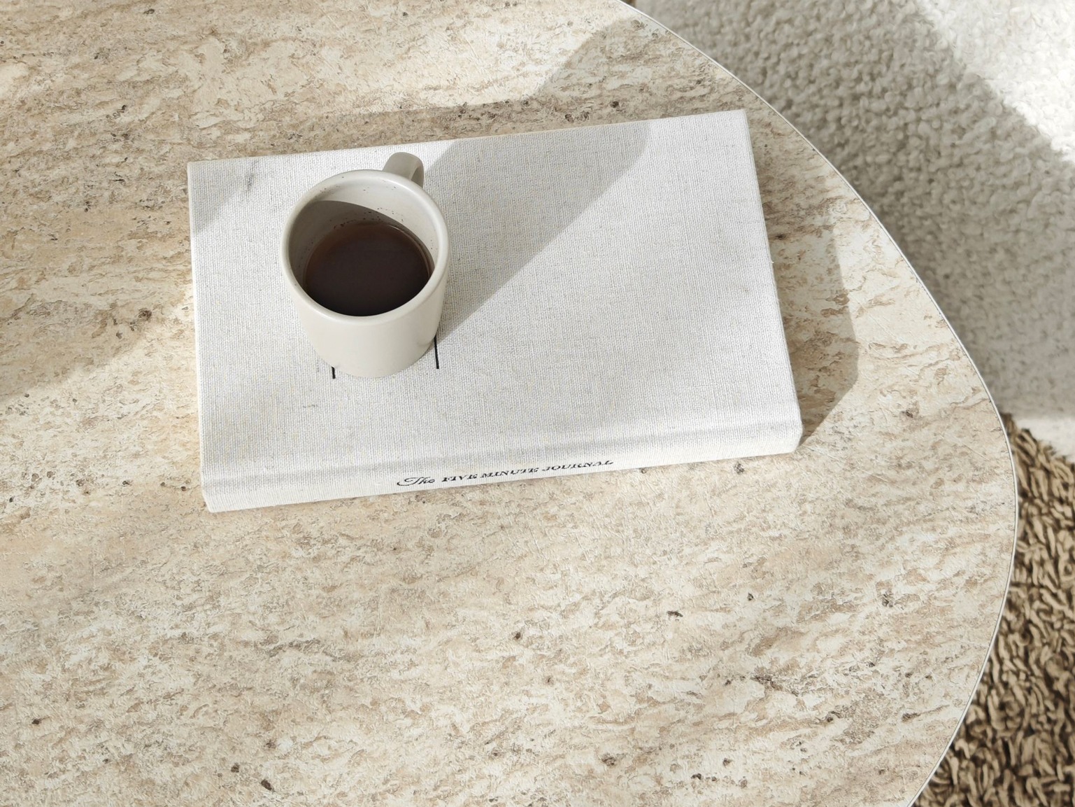 Măsuță de cafea Kailua 2637 (Travertin ușor + Nuc)