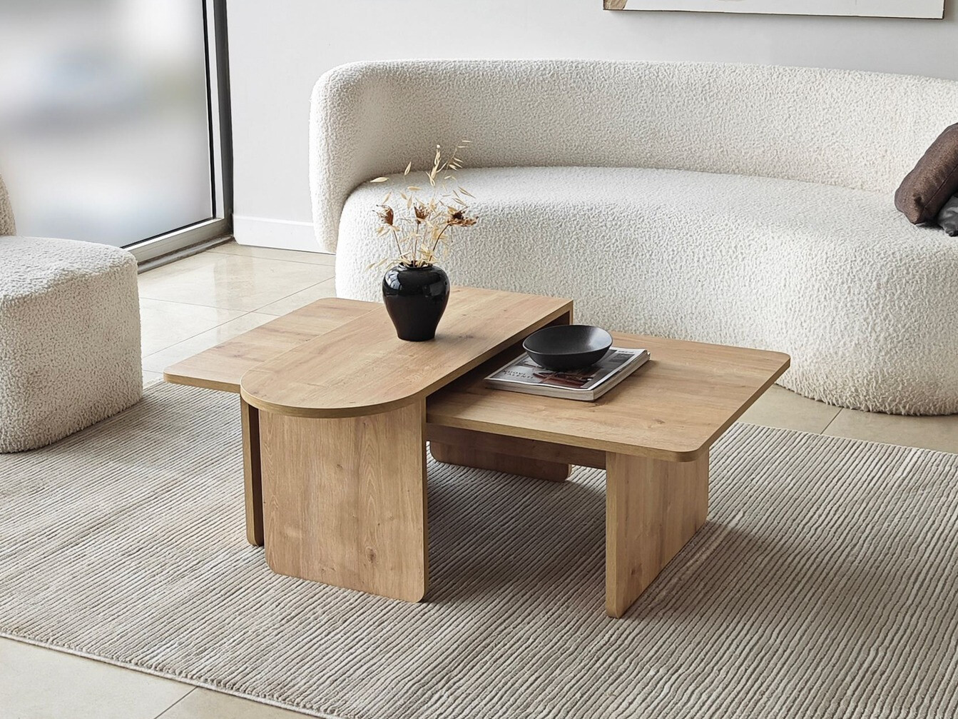 Set de măsuțe de cafea Kailua 2824 (Stejar)