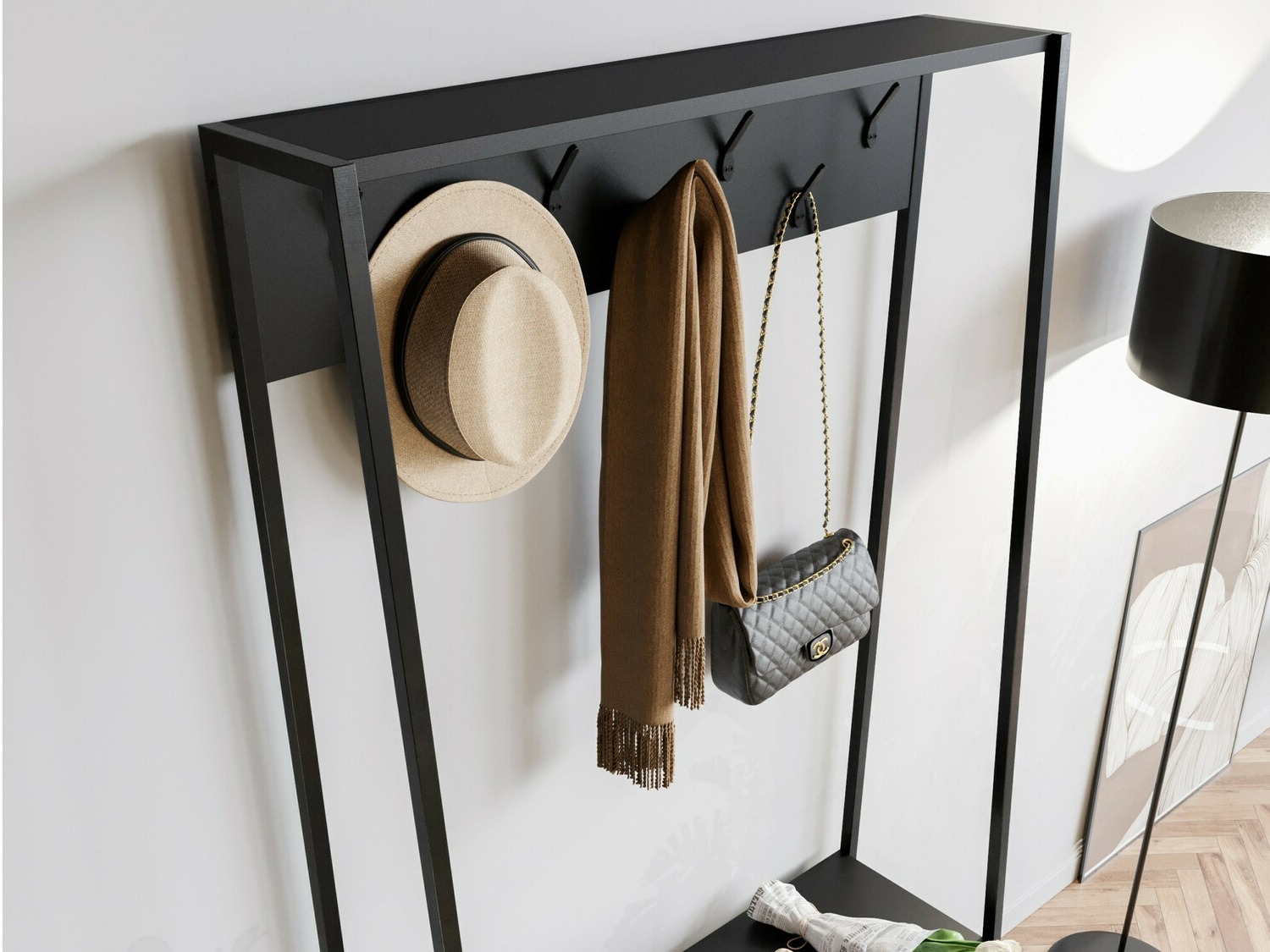 Set de hol Kailua 462 (Negru + Marmură neagră)