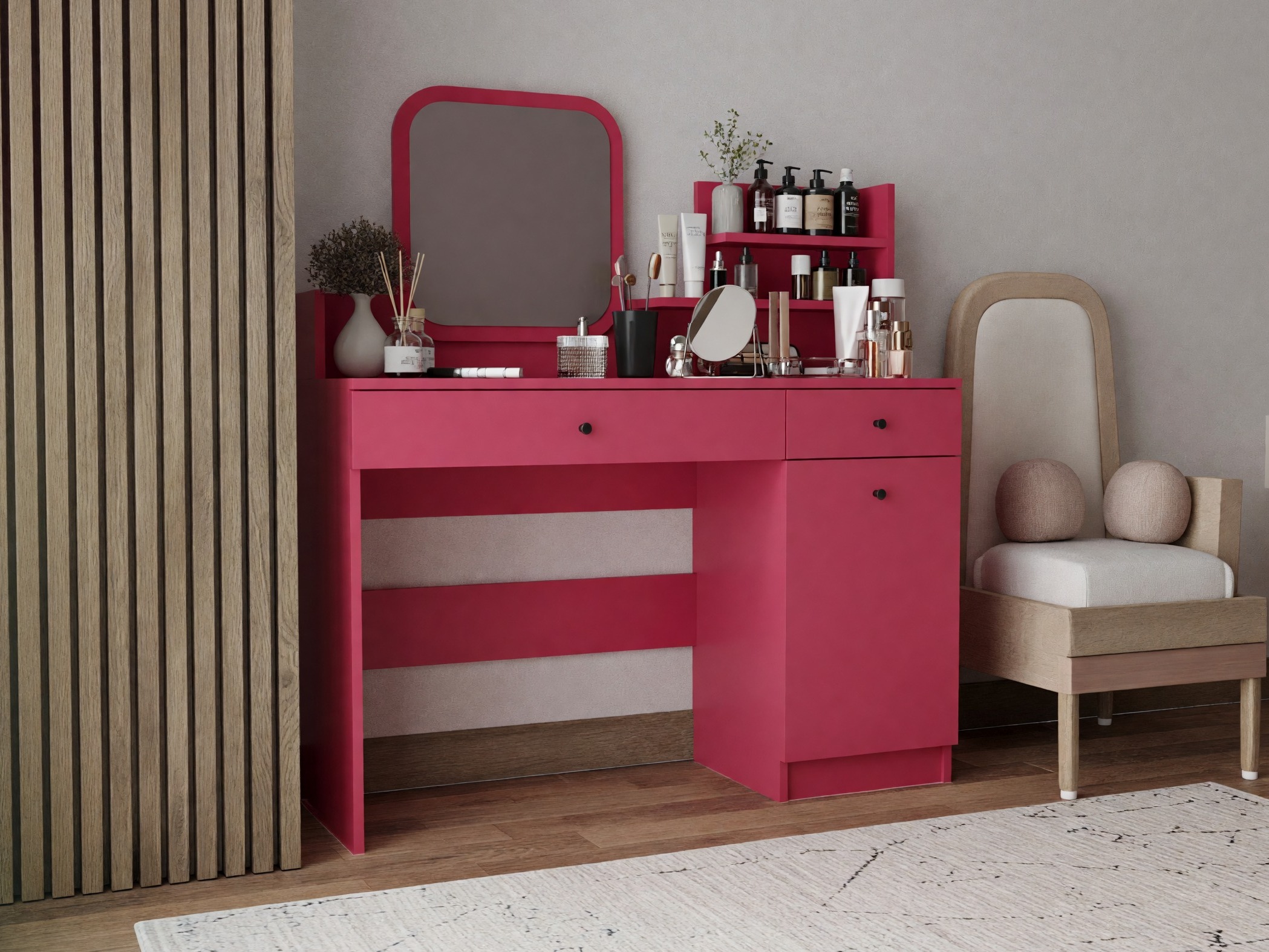Măsuță de machiaj Kailua 2826 (Roze)