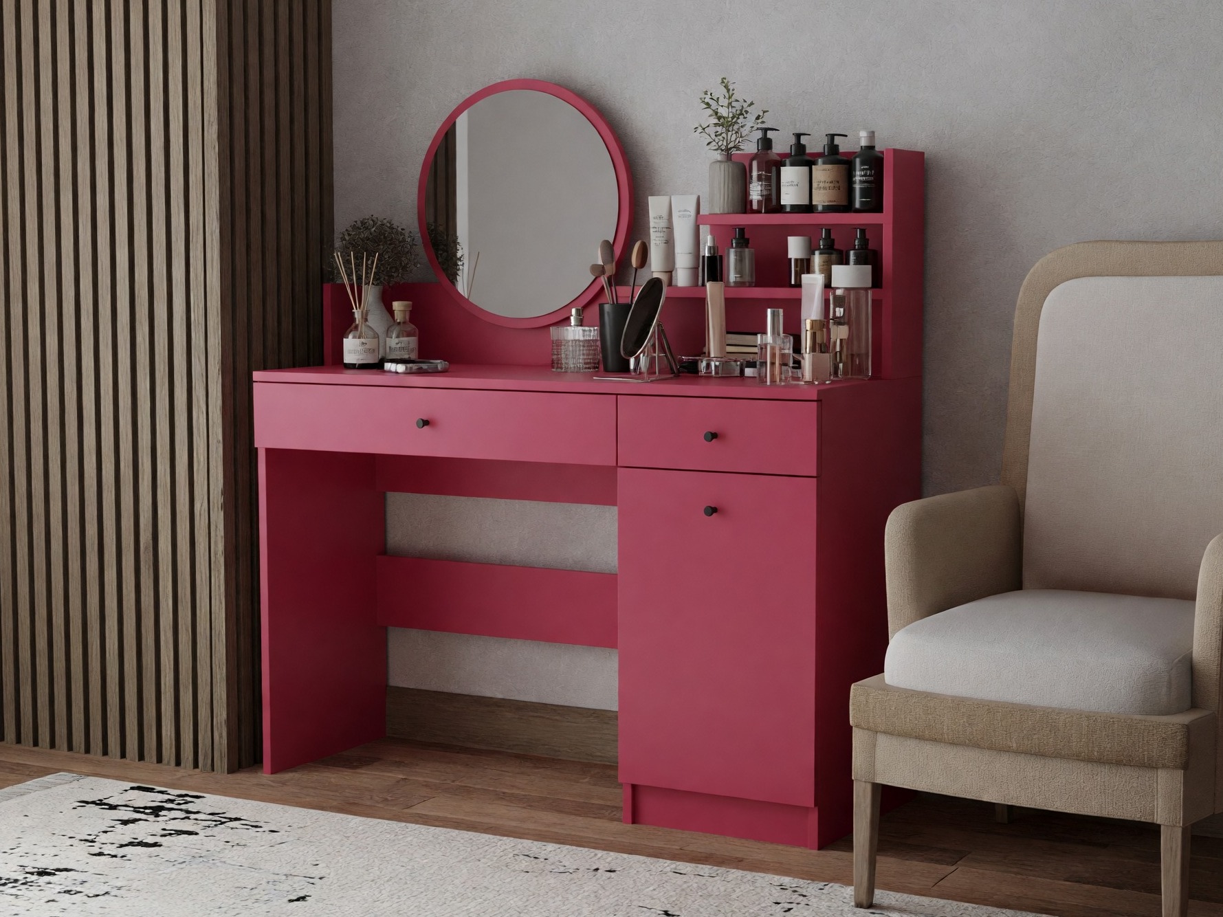 Măsuță de machiaj Kailua 2827 (Roze)