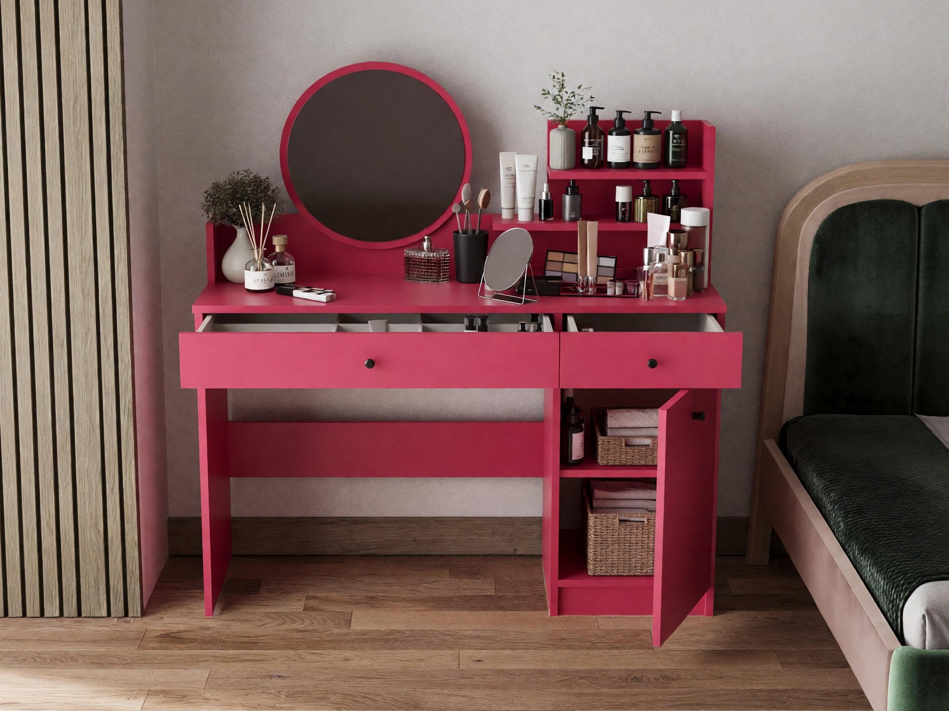 Măsuță de machiaj Kailua 2827 (Roze)