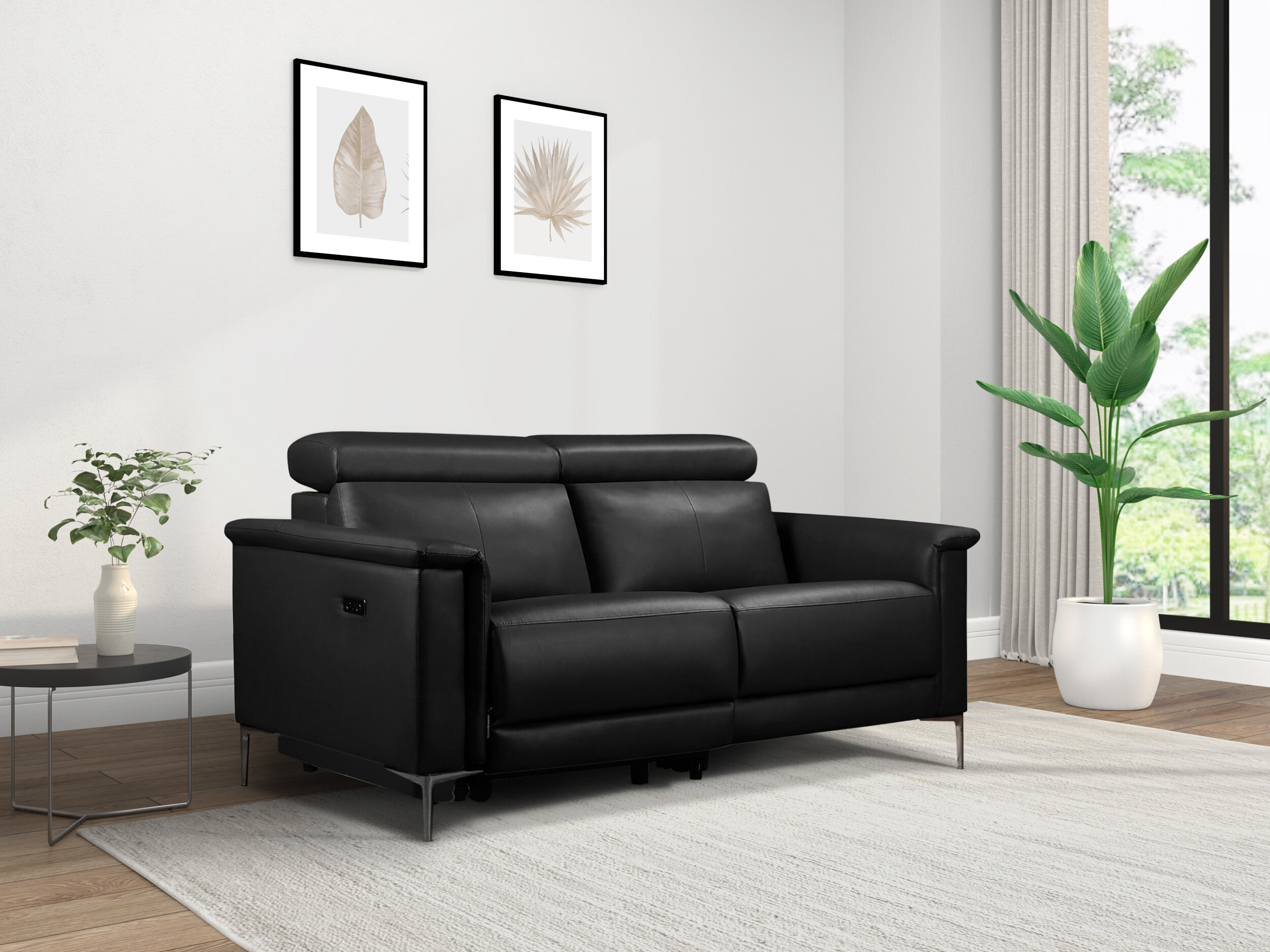 Canapea recliner Evamare 107 (Negru)