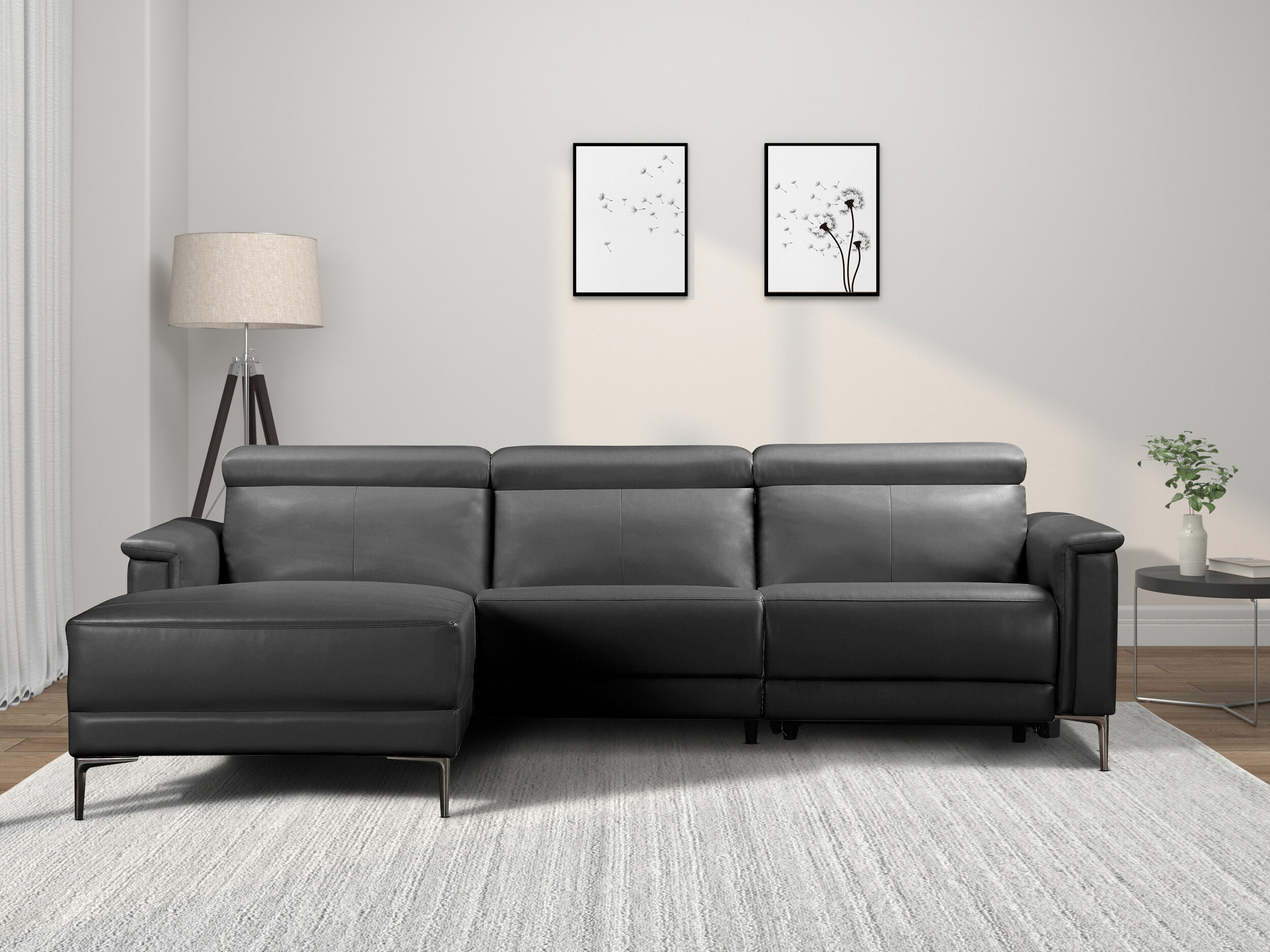Colțar cu recliner Evamare 106 (Negru)