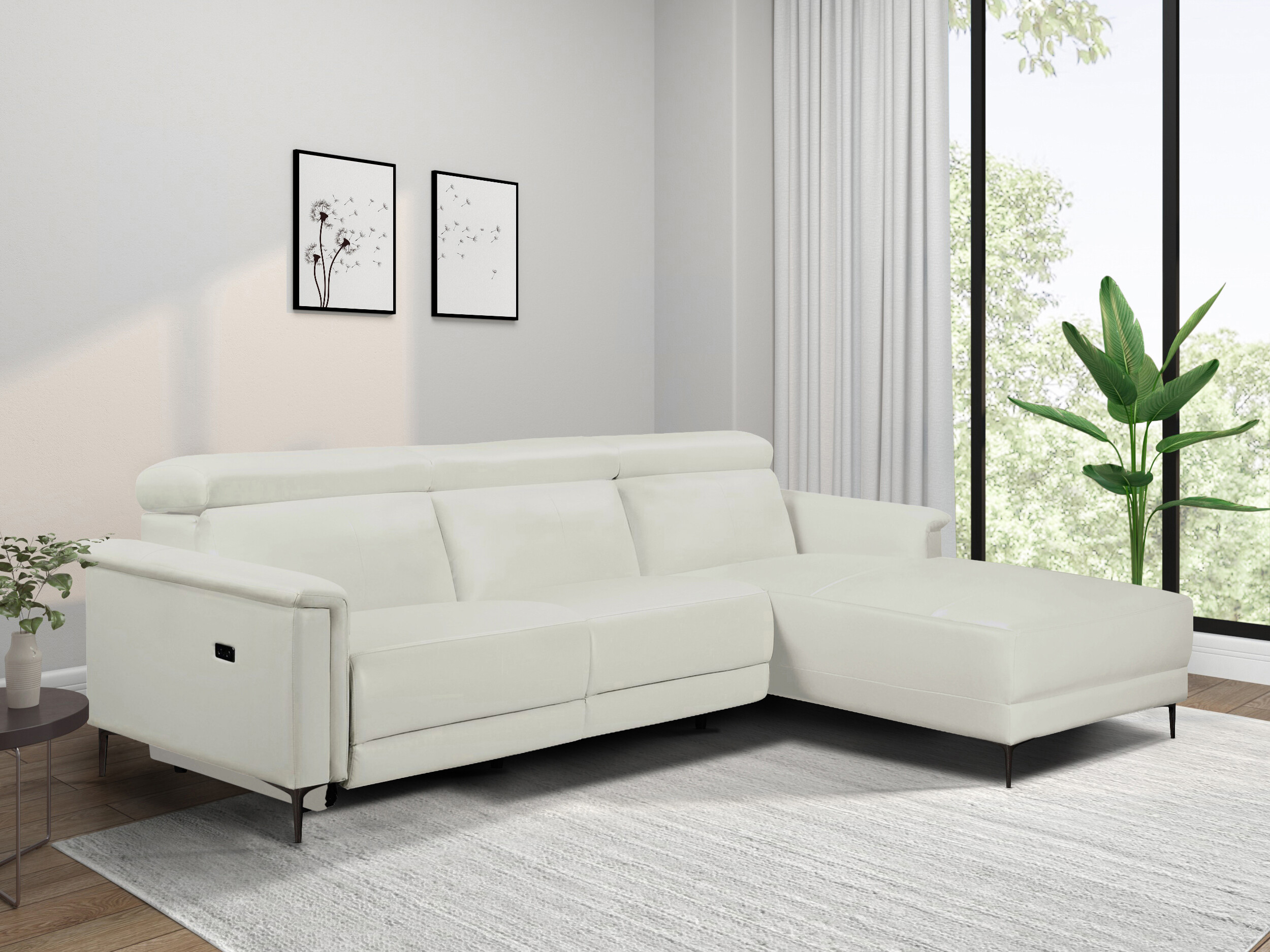 Colțar cu recliner Evamare 105 (Crem)