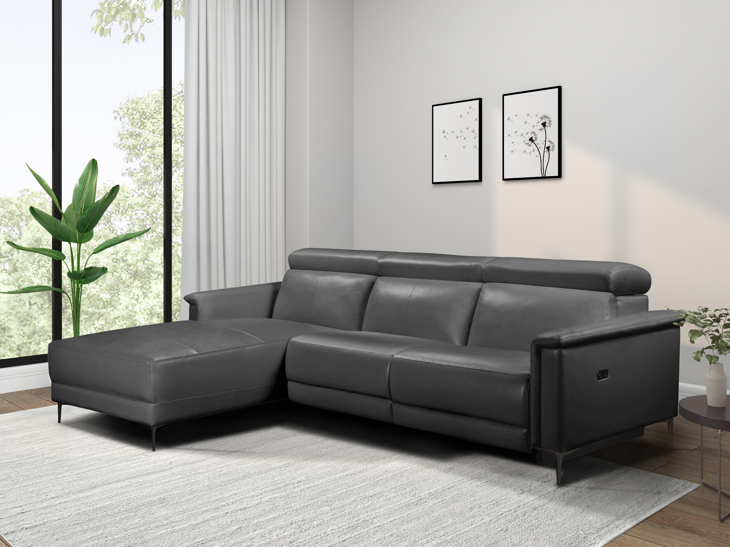Colțar cu recliner Evamare 105 (Gri)