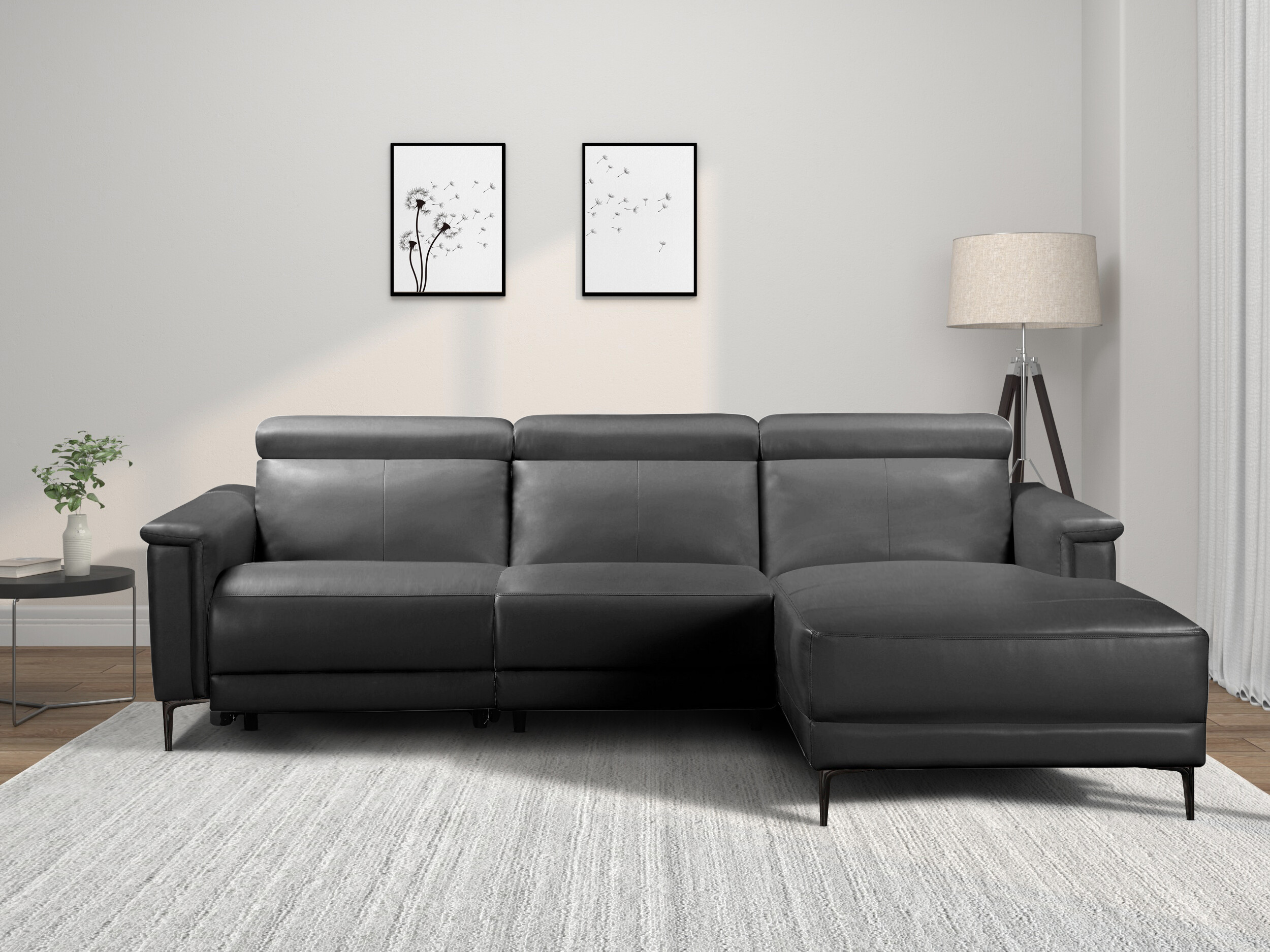 Colțar cu recliner Evamare 105 (Negru)
