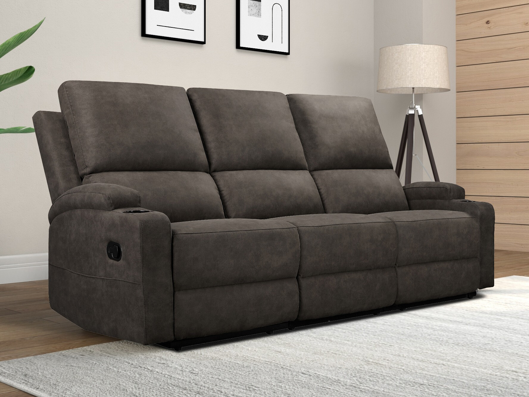 Canapea recliner Denton 1566 (Gri inchis)