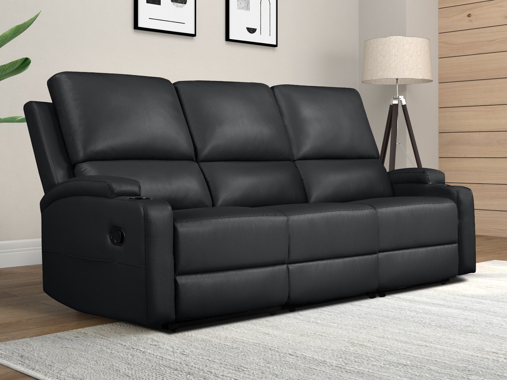 Canapea recliner Denton 1566 (Negru)