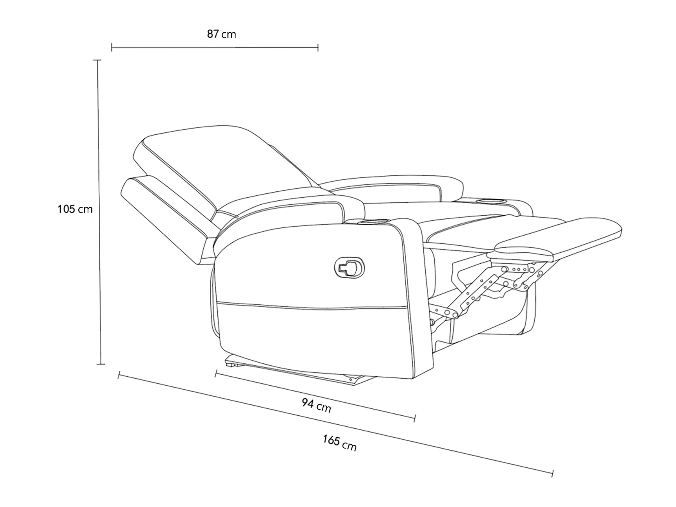 Fotoliu recliner Denton 1565 (Antracit)